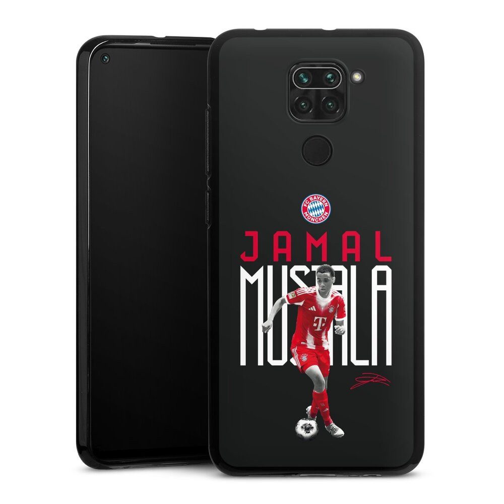 DeinDesign Handyhülle FC Bayern München Jamal Musiala Offizielles Lizenzprodukt, Xiaomi Redmi Note 9 Silikon Hülle Bumper Case Handy Schutzhülle