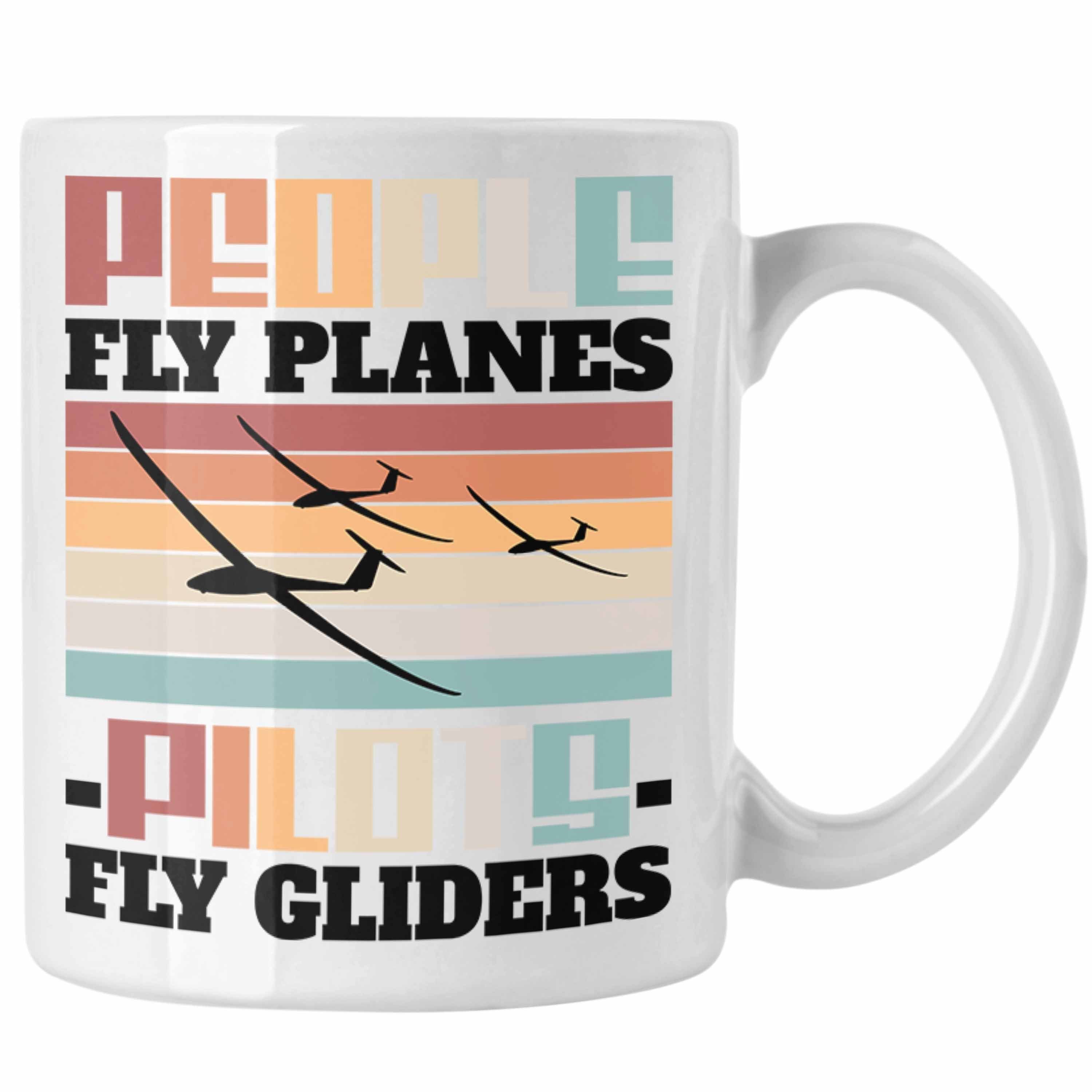 Tasse Trendation Pilots Segelflugzeug Segelflieger Geschenkidee Spruch Play Weiss Gliders Seg