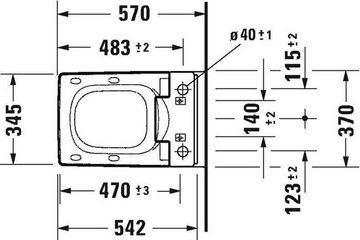 Duravit WC-Komplettset DU Wand-WC Viu 570mm rimless Weiß f. SW