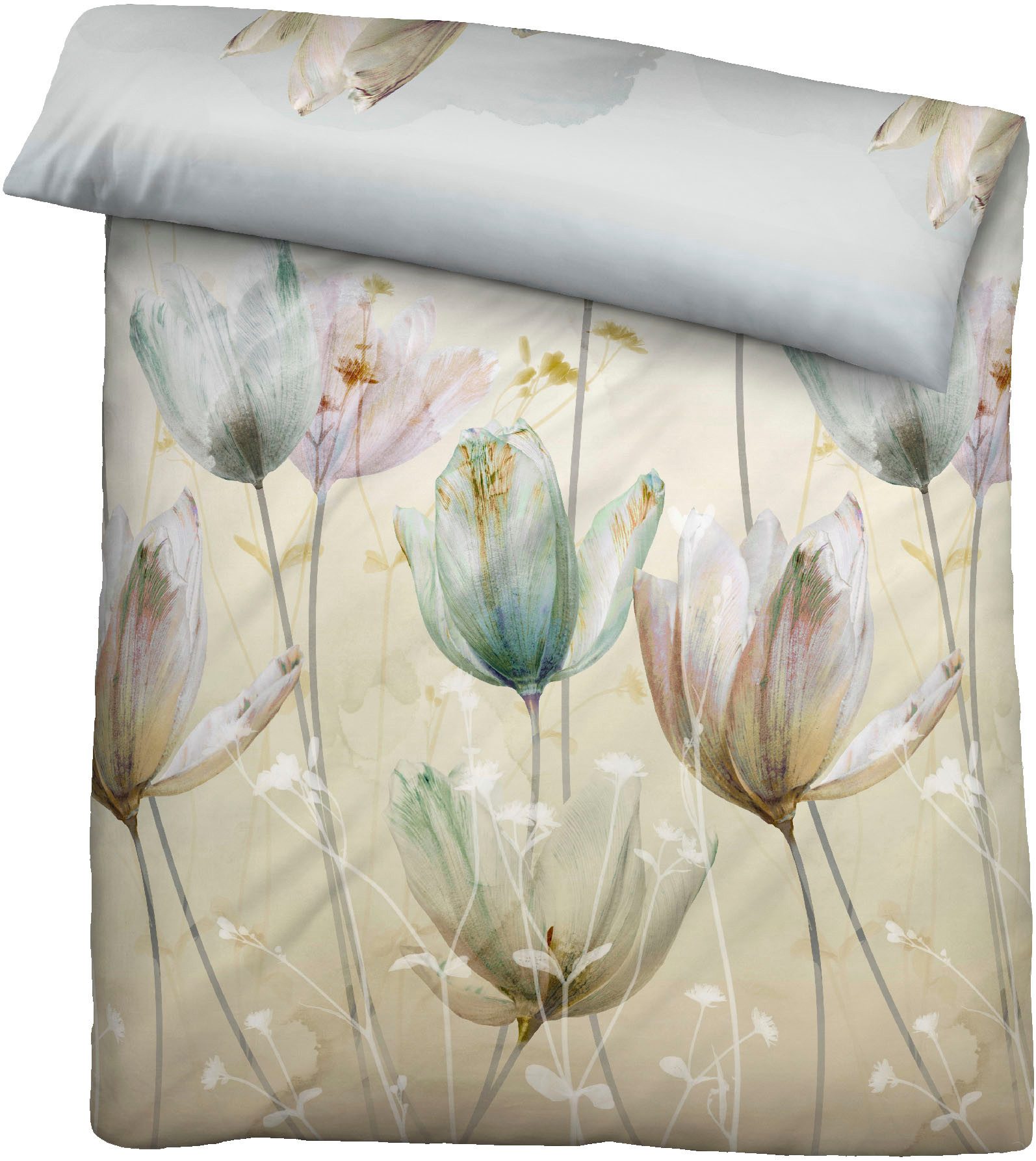 Biberna Bettwäsche 0614508, Mako-Satin, 2 teilig, feiner Glanz + weicher Griff, pflegeleicht, ganzjährig einsetzbar, RV