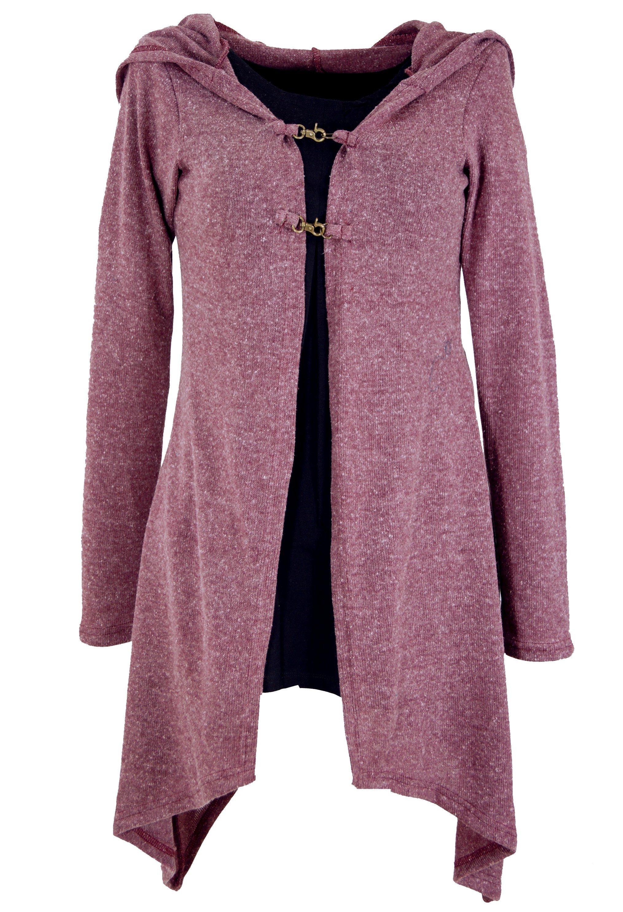 Guru-Shop Langjacke Lange Strickjacke, Strickmantel mit weiter..