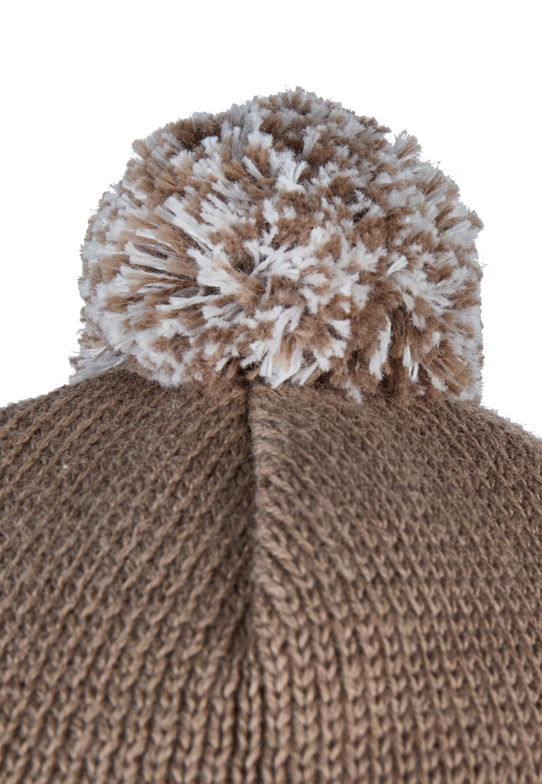 Sterntaler® Strickmütze Strickmütze Bommelmix (1-St) Bommelmütze mit Bindebänder und Ohrenklappen – Bild 4 von 5