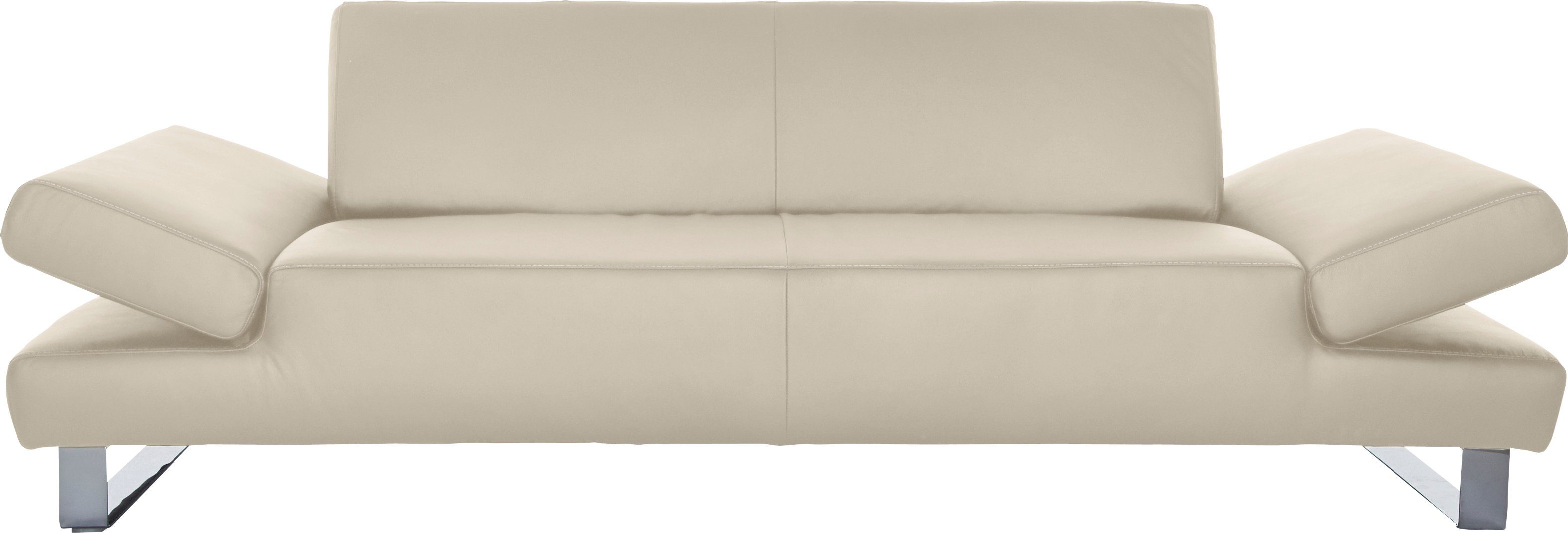 W.SCHILLIG 3-Sitzer taboo Designsofa mit hohem Sitzkomfort, mit Normaltiefe, inklusive Armlehnenverstellung, mit Kontrastnaht