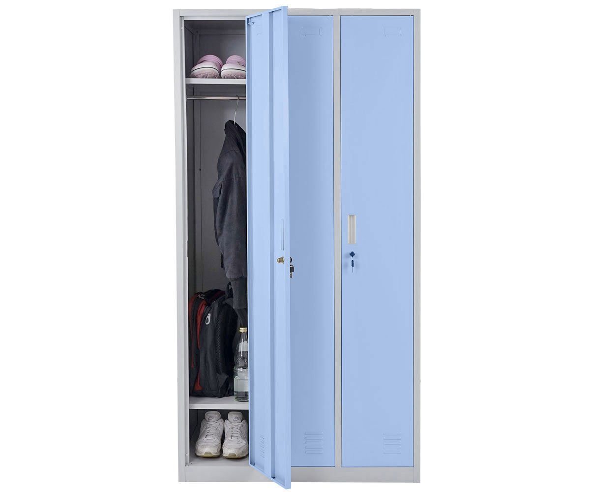 PROREGAL® Garderobenschrank Schließfach SATURN 180x180x50cm Metall 3/6 Fächer, Farbe