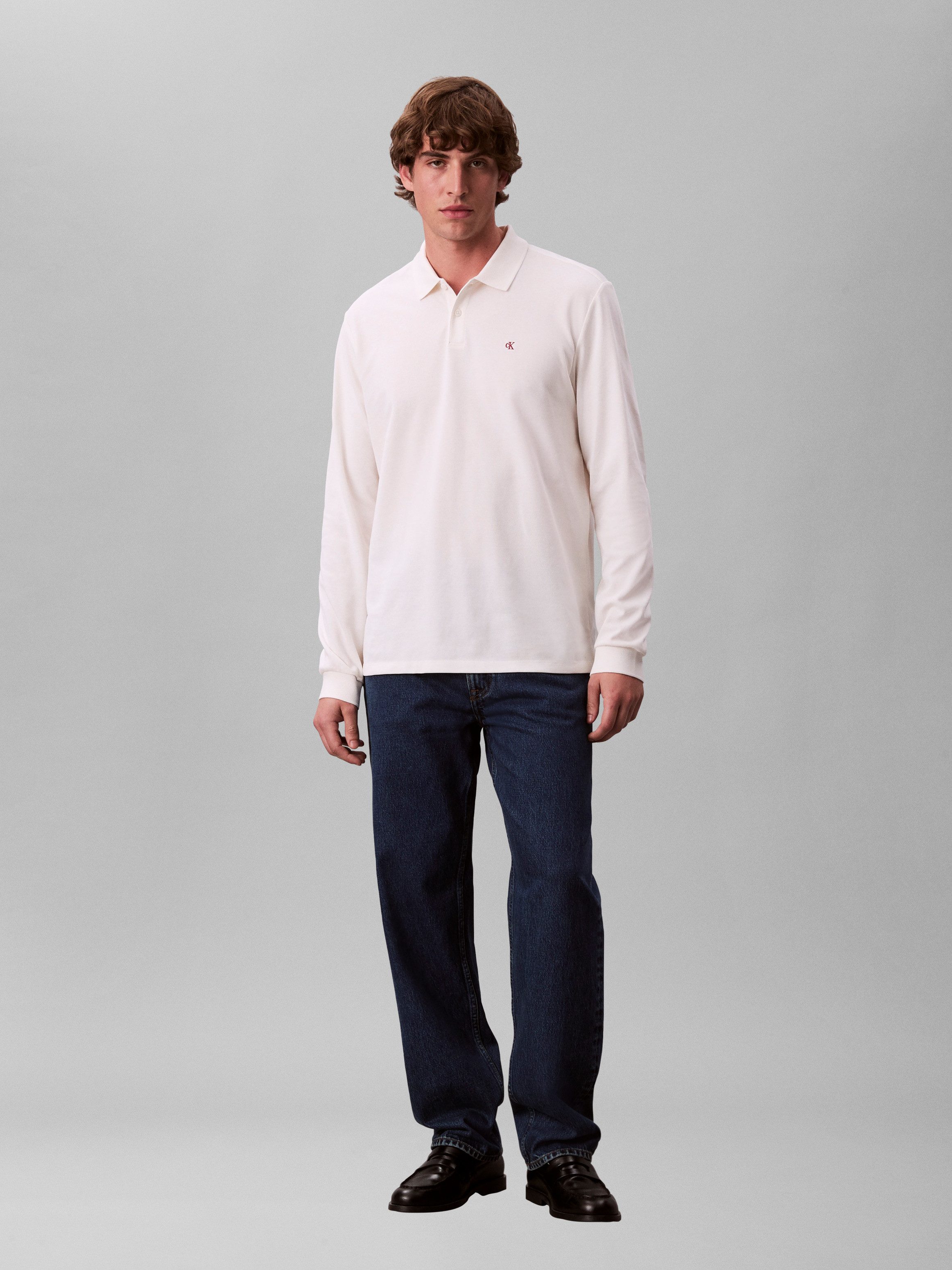 Calvin Klein Jeans Langarm-Poloshirt Regular fit mit Rundhalsausschnitt – Bild 5 von 5