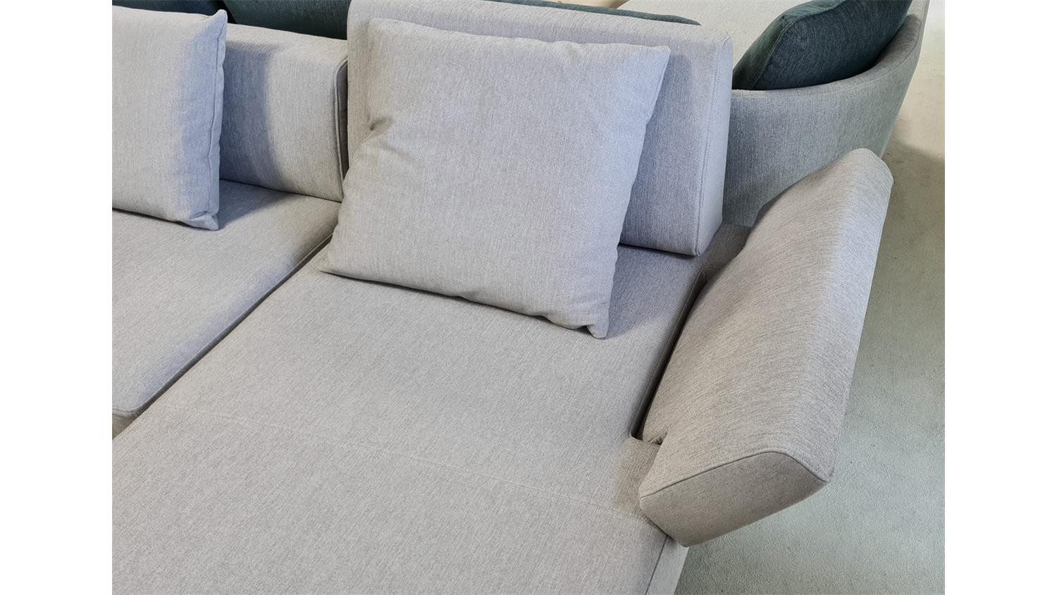 Rolf Benz Ecksofa Ecksofa SENTO 344 Rolf Benz Recamiere rechts Stoff hellgrau