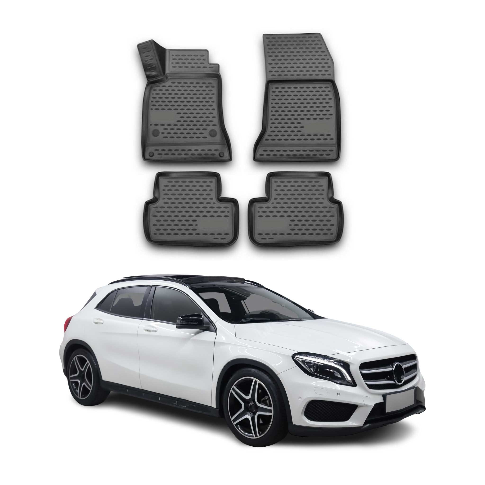 OMAC Auto-Fußmatten für Mercedes GLA Klasse 2014-2021 Schwarz 4 tlg TPE (4 St), für Mercedes GLA Klasse 2014-2021 Mercedes GLA Klasse 2014-2021, Antirutsch,Wasserfest,Einfache Installation