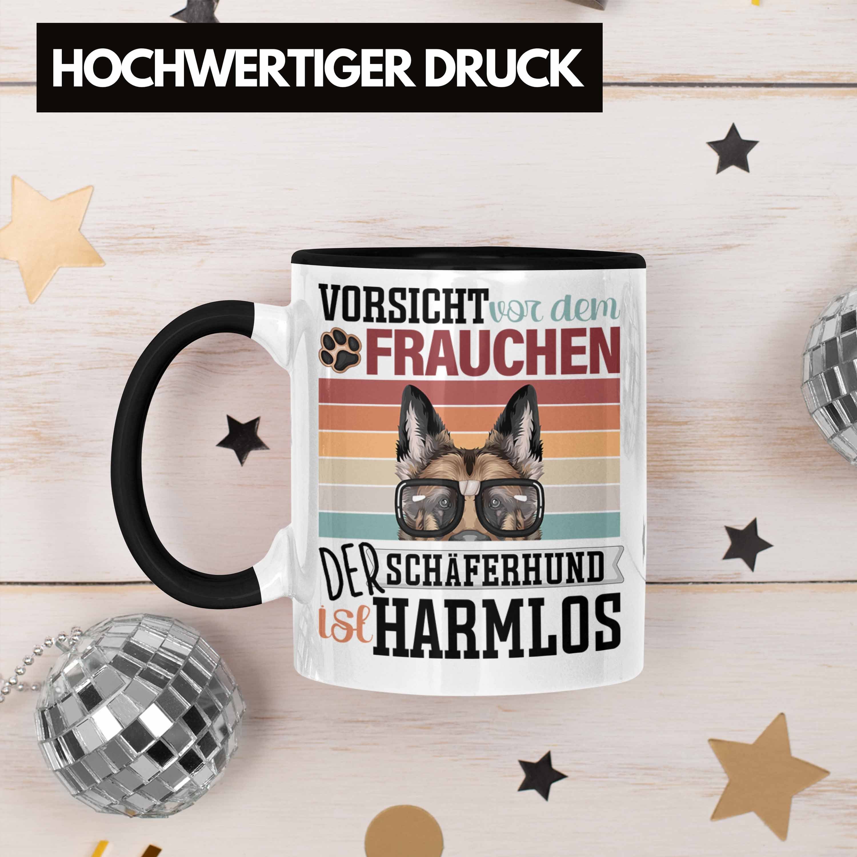 Schäferhund Schwarz Besitzerin Frauchen Geschenk Geschen Trendation Tasse Spruch Tasse Lustiger