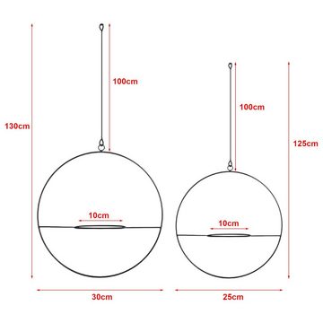 en.casa Blumenampel (Set), »Opsterland« Pflanzhänger im 2er Set Metall Schwarz
