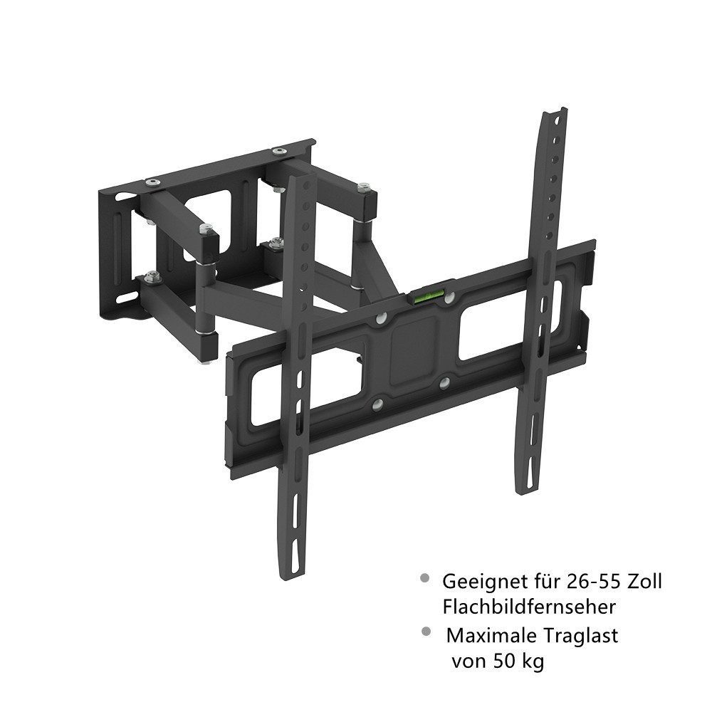 LALAHO TV-Wandhalterung TV Wandhalterung, Schwenkbare Neigbare TV Halterung für Fernseher, (bis 55 Zoll, 10° nach oben und unten, 30° nach links und rechts verstellbar)