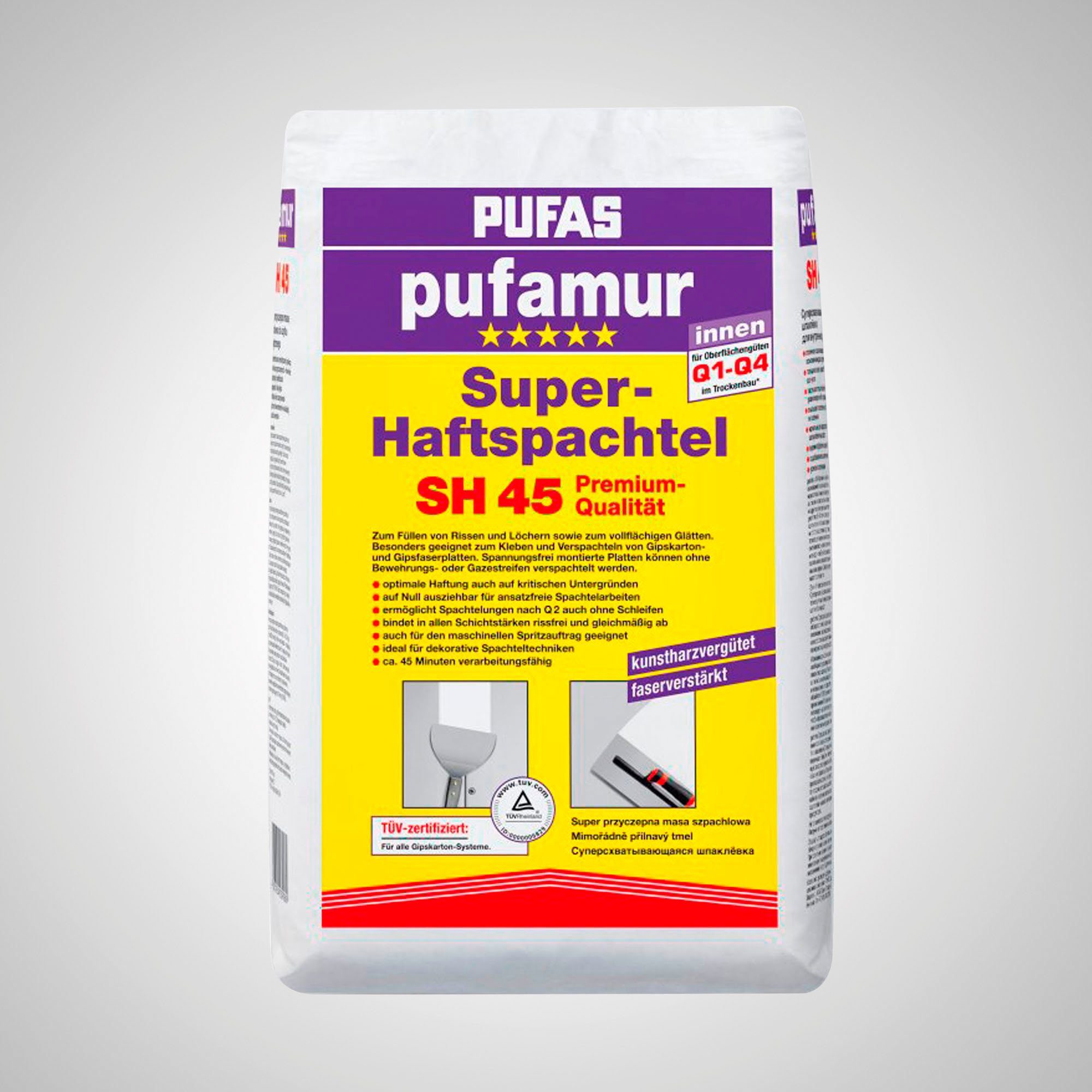 45 Premium-Qualität, SH PUFAS kg 25 Kunstharzputz Superhaftspachtel, Pufarmur