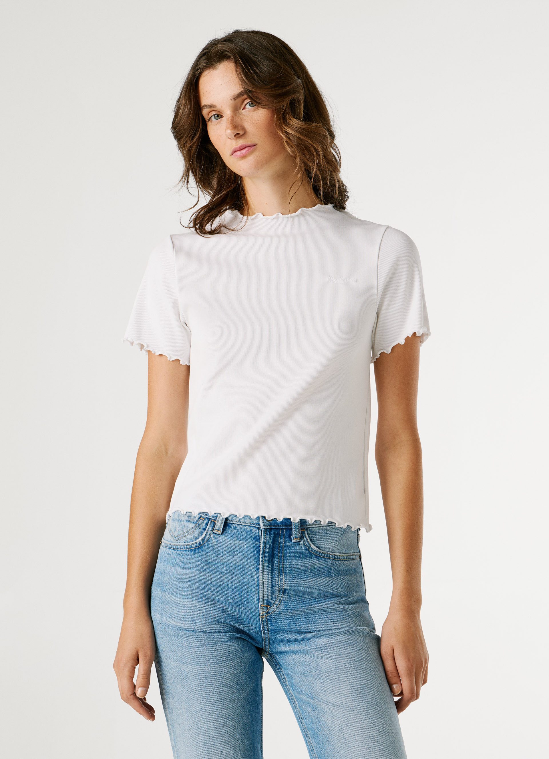 Pepe Jeans T-Shirt NORA mit gewellten Abschlüssen