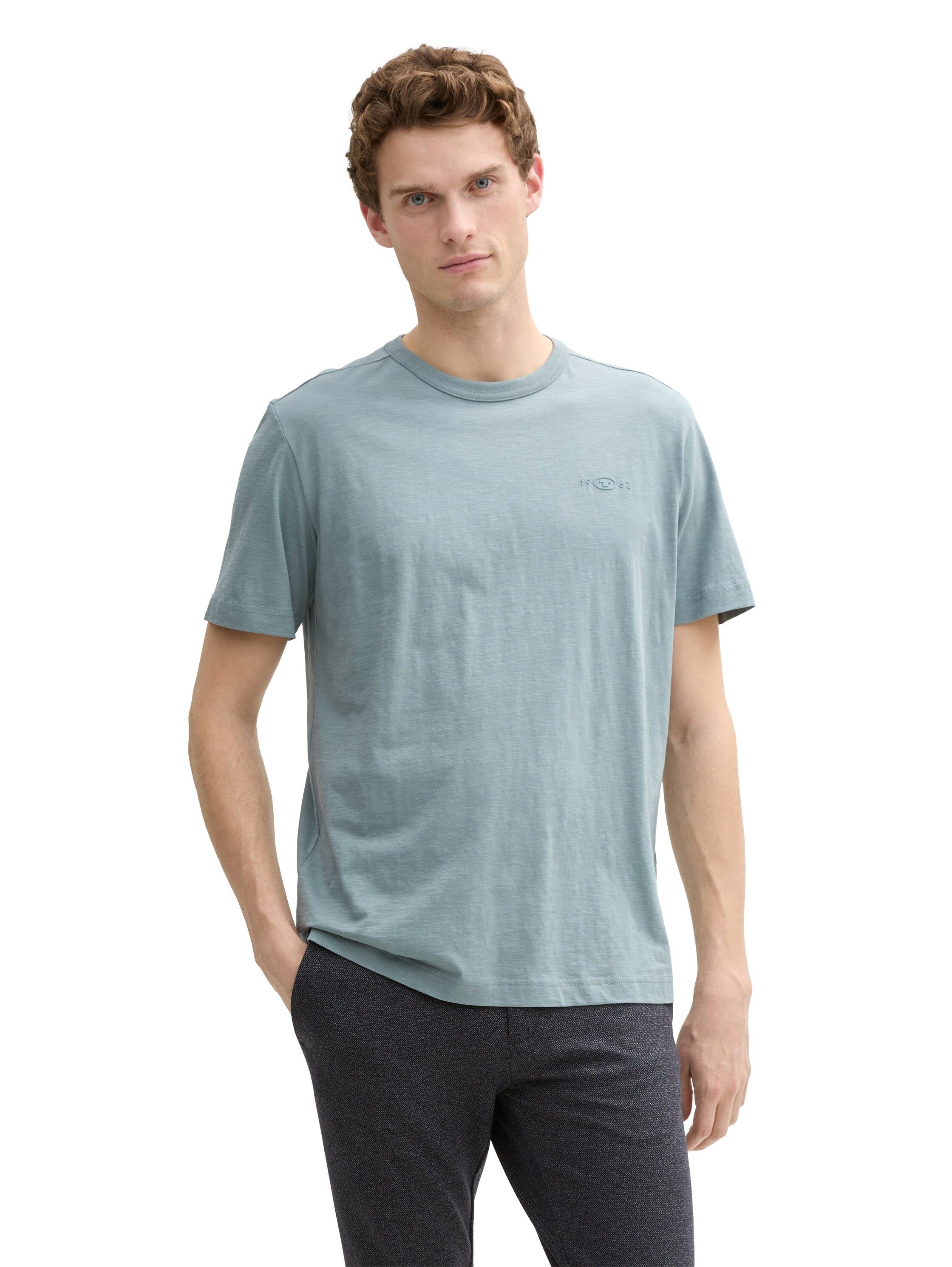 TOM TAILOR T-Shirt mit Logo Stickerei