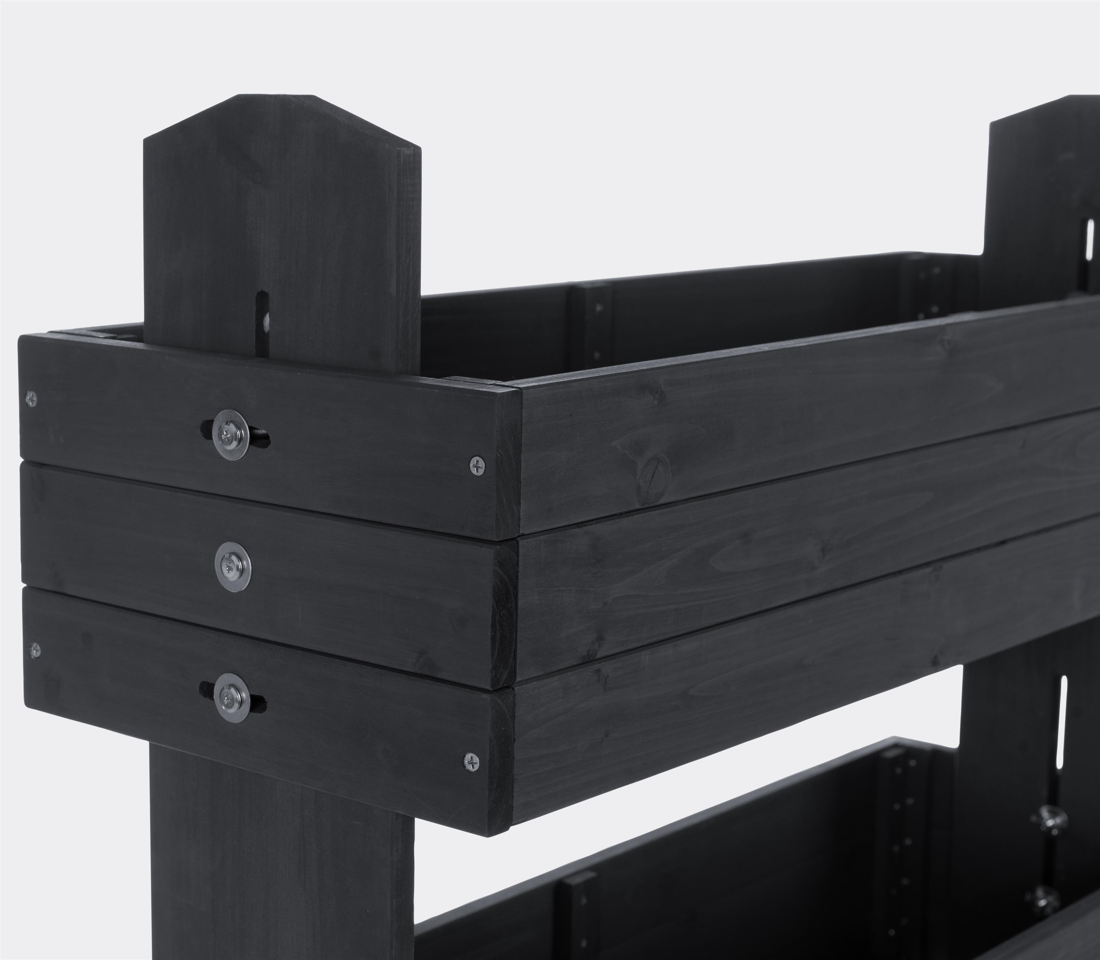 matrasa Hochbeet CUBE 4 - Vertikales Beet für Terrasse Balkon & Garten in Anthrazit, mit 4 Etagen und beweglichen Kästen