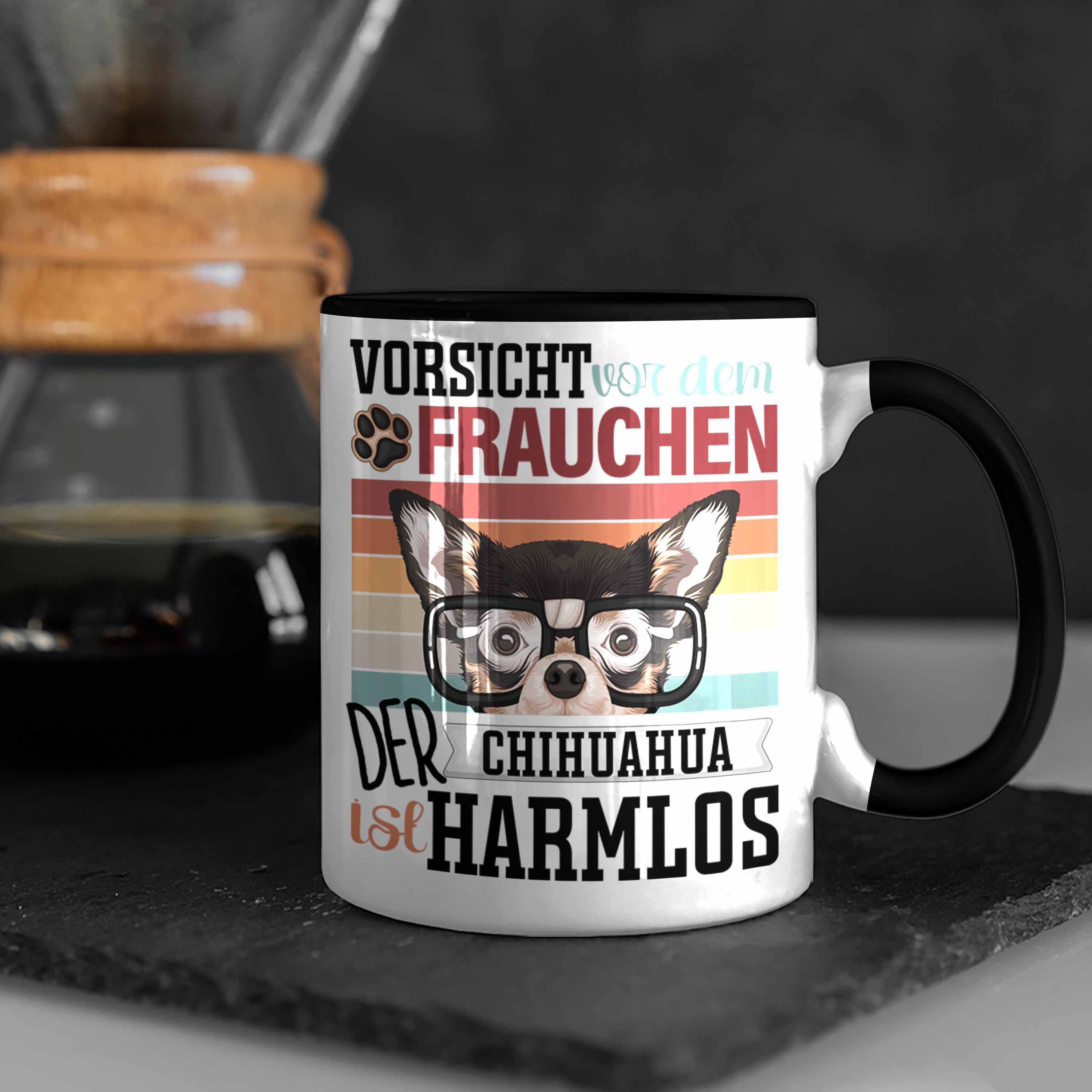 Spruch Geschenki Tasse Geschenk Schwarz Besitzerin Tasse Chihuahua Lustiger Frauchen Trendation