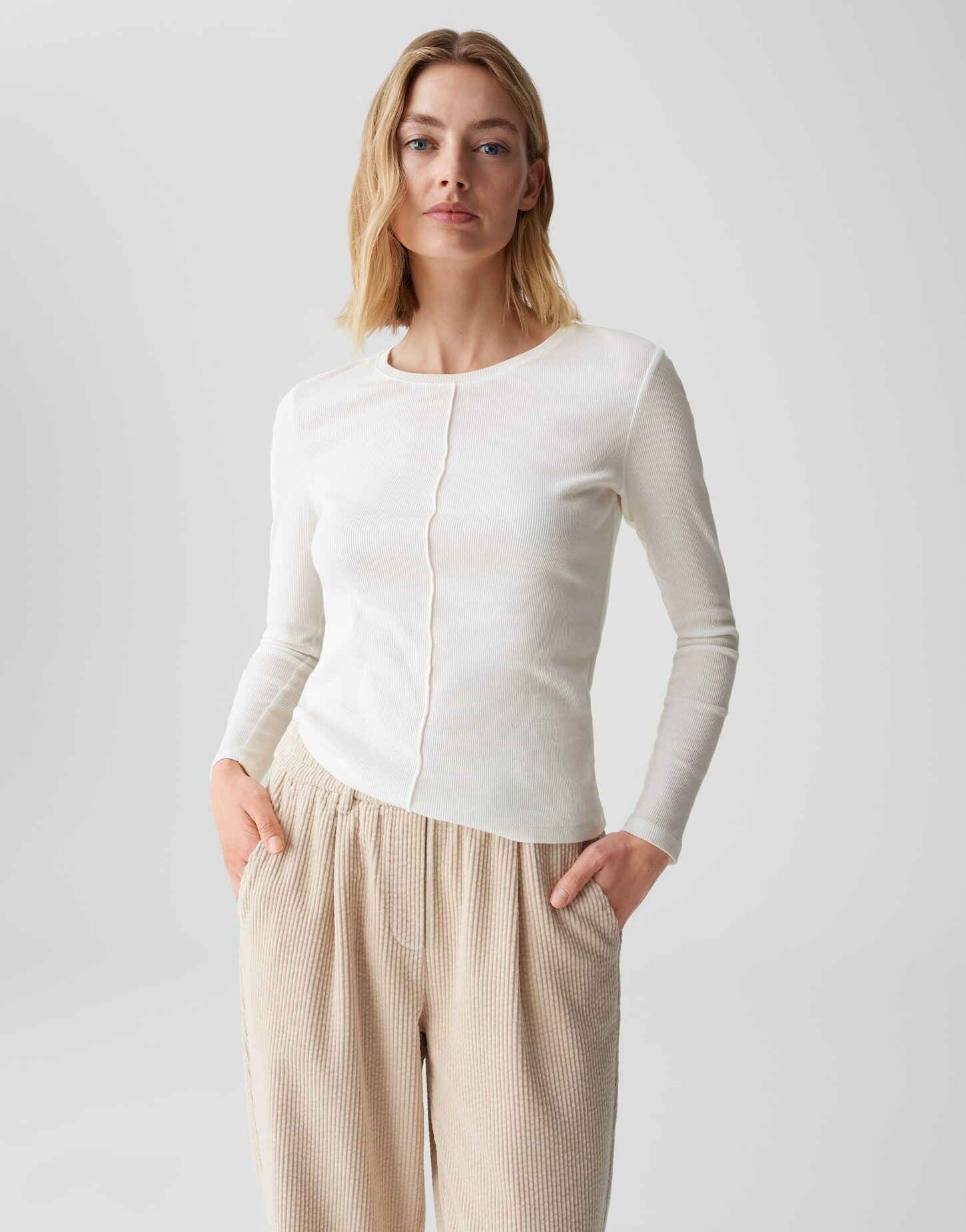 OPUS Langarmshirt SADALIE Slim aus BCI Cotton Mix schmale Passform, weicher günstig online kaufen