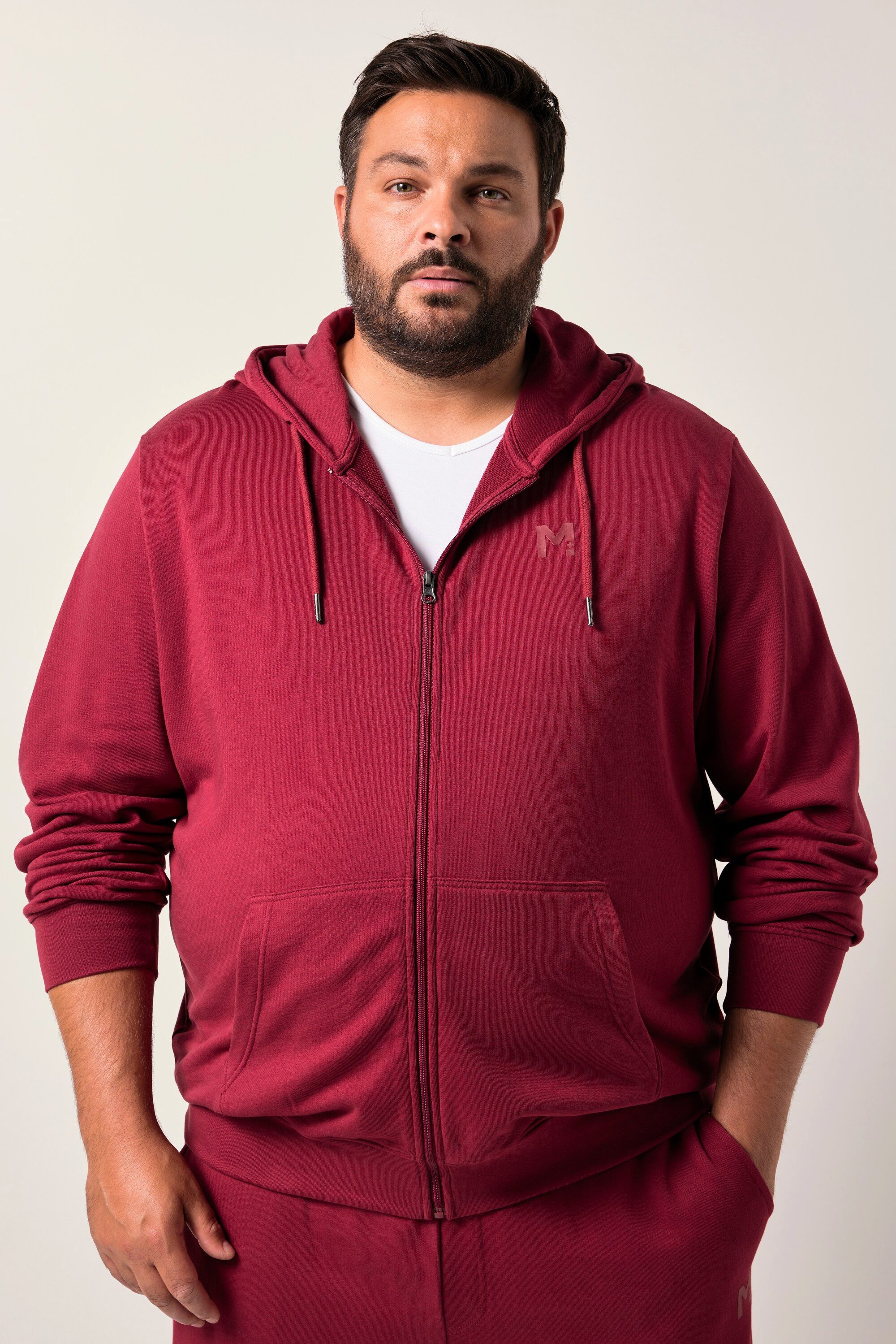 Men Plus Sweatshirt Kapuzen-Sweatjacke Basic