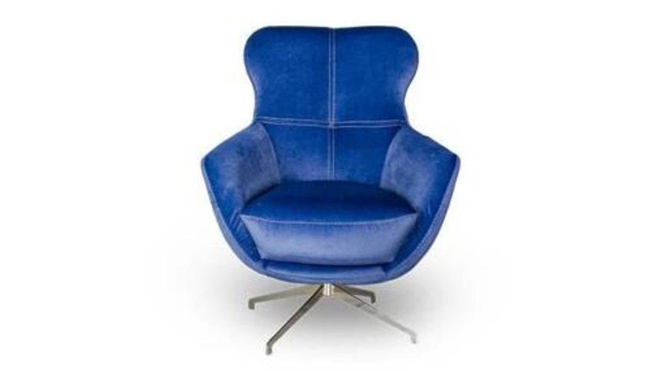 bequem mittelweich in Wohnzimmer (1-St., Sessel), JVmoebel Farbe Blau für Sessel Made Sessel 1x Europa Luxuriös Relax