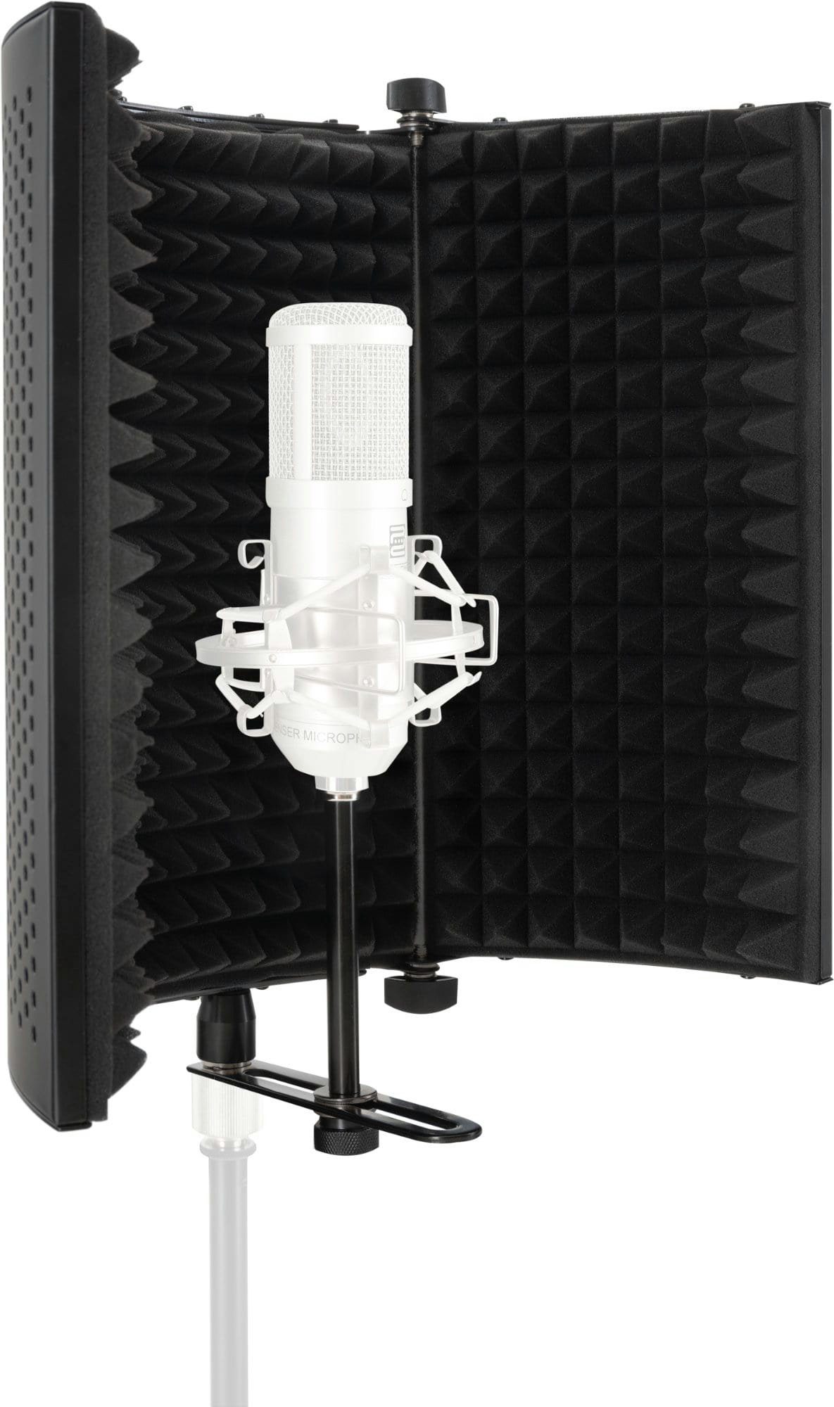 Pronomic Mikrofon-Halterung MP-80F Micscreen Schwarz - Ideal für Studio/Podcast & 2 Klappgelenke, (bis 0 Zoll, verhindert unerwünschte Schallreflektionen oder E – Bild 3 von 5