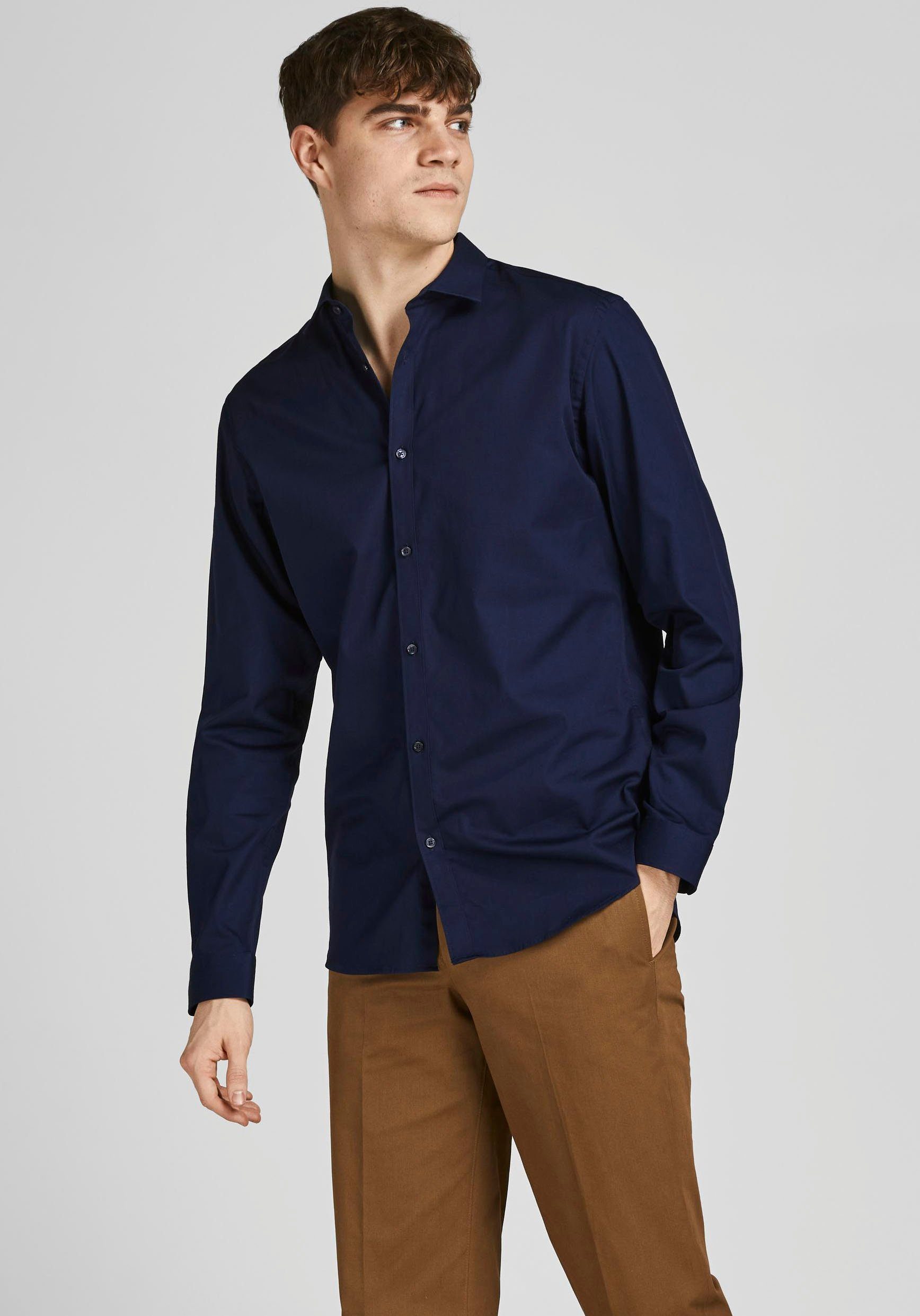 Jack & Jones Langarmhemd CARDIFF SHIRT navy