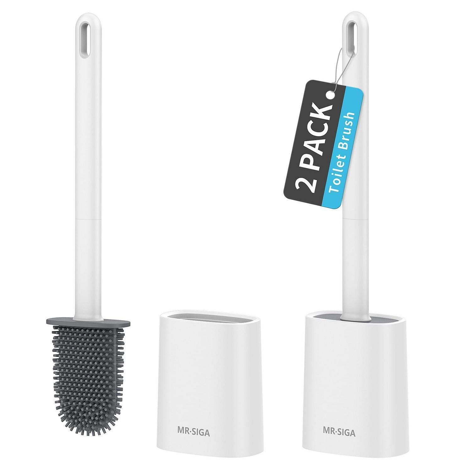 LuxusKollektion WC-Garnitur Toilettenbürste Wandmontage weiß 2er-Pack