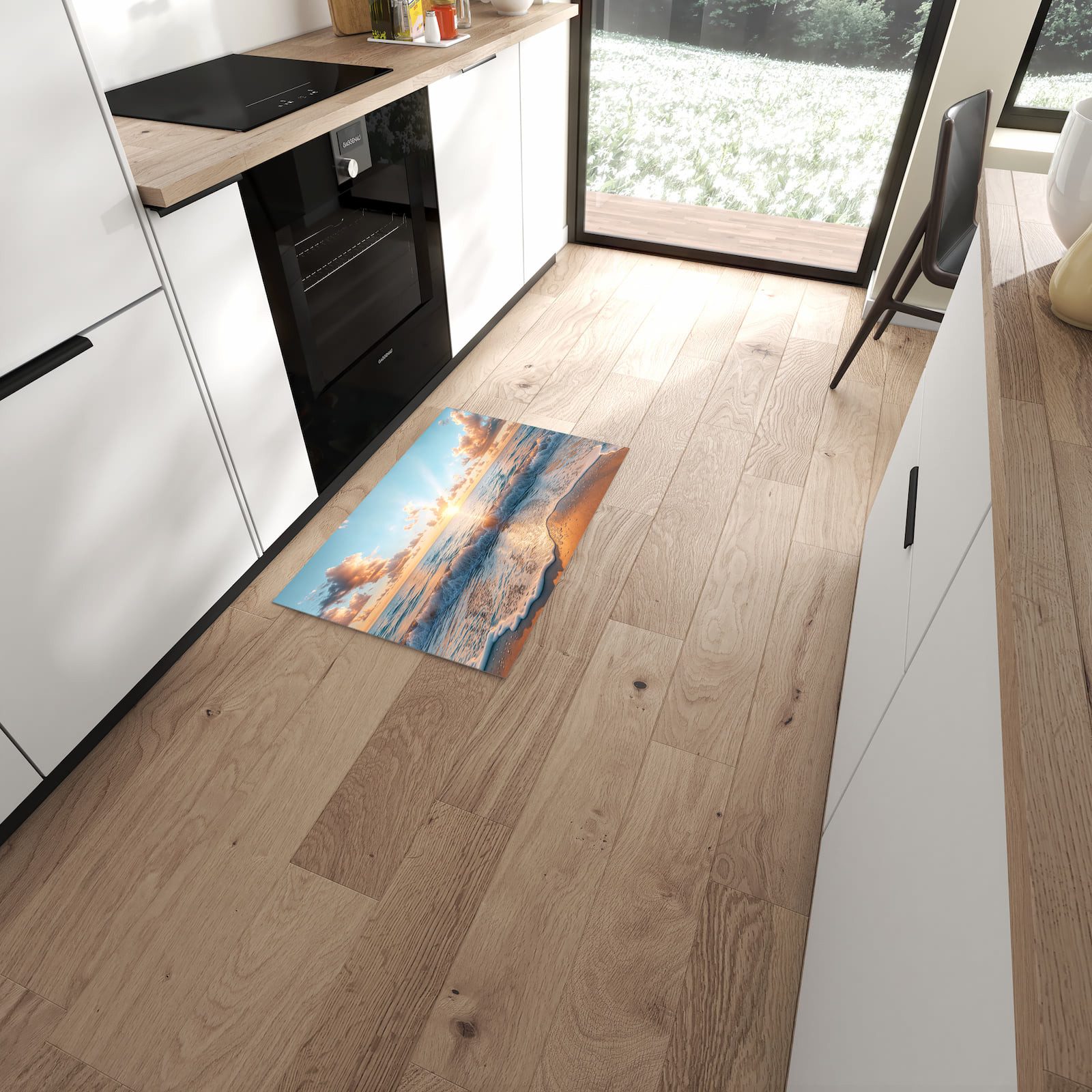Primedeco Teppich Küchenteppich Strand Sonnenuntergang PVC rutschfest abwas günstig online kaufen