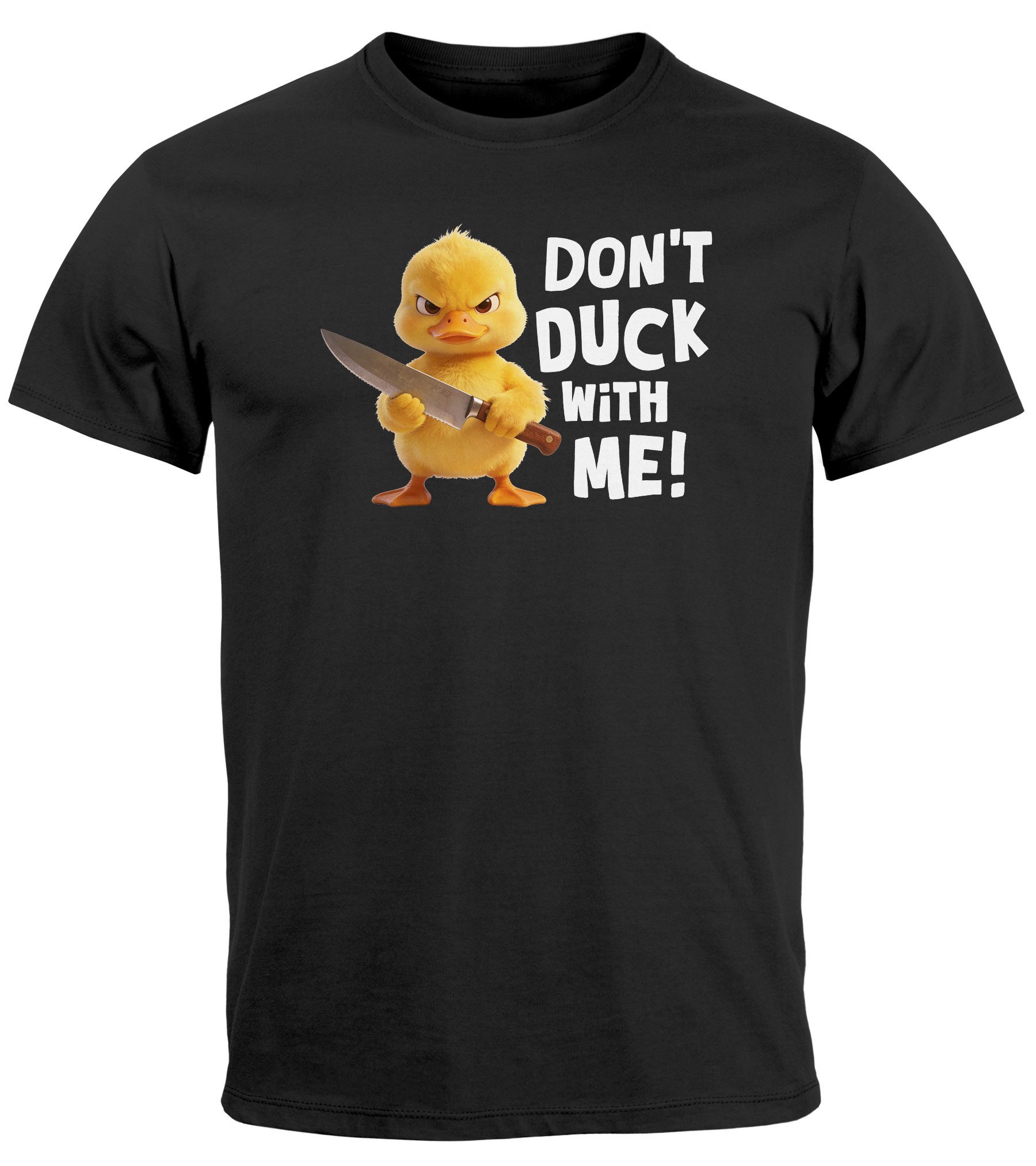 MoonWorks Print-Shirt Herren T-Shirt Spruch Don't Duck with me - Gans Ente - Pintshirt mit Print