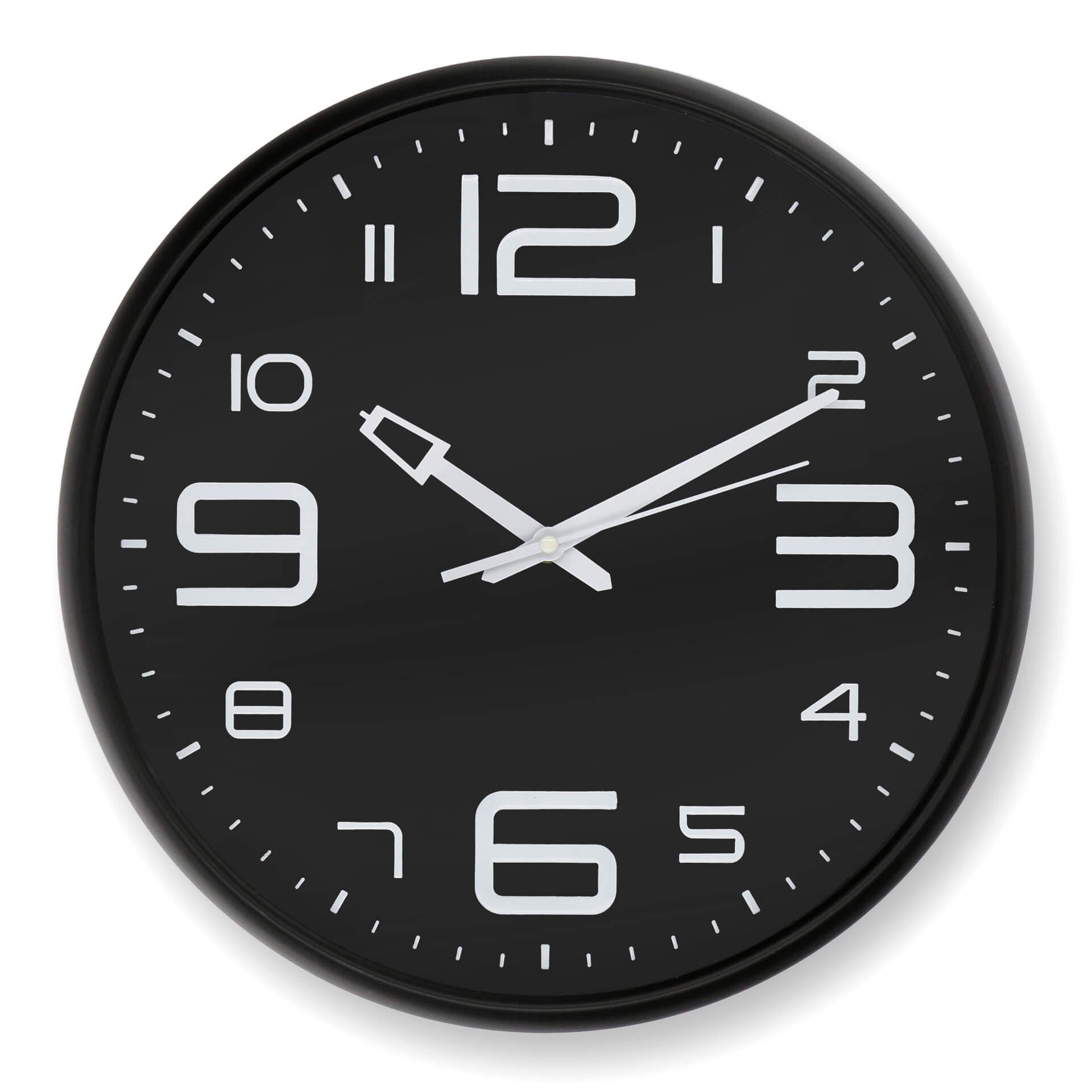 K&L Wall Art Wanduhr 38cm große Retro Uhr schwarz-weiß ohne Tickgeräusche Analoge Büro (leises Quarz Uhrwerk)