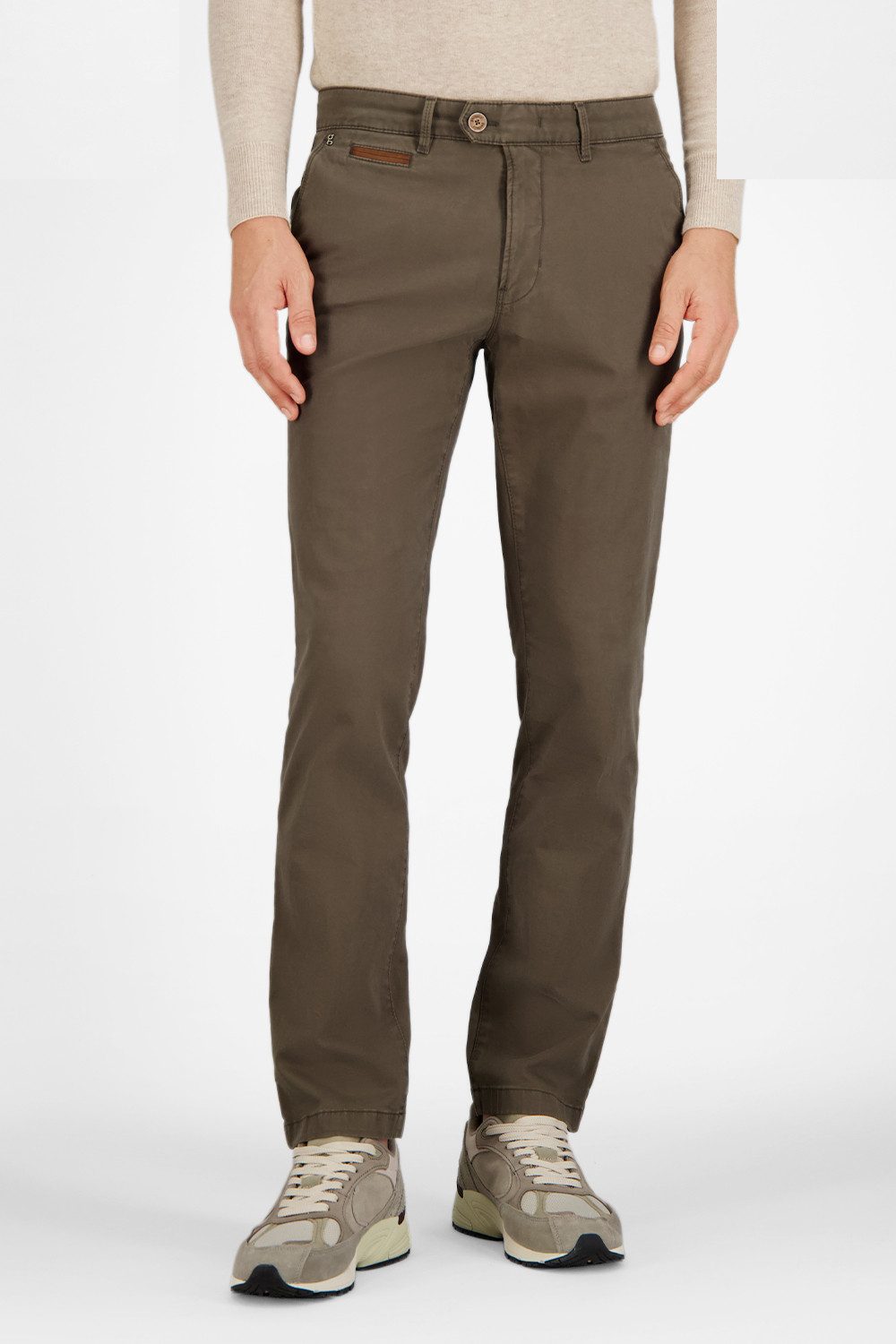 Atelier GARDEUR Tapered-fit-Jeans BENNY-3-418861-1074, grün, khaki Cottonflex Materialmix mit Cashmere Touch und leichtem Stretch