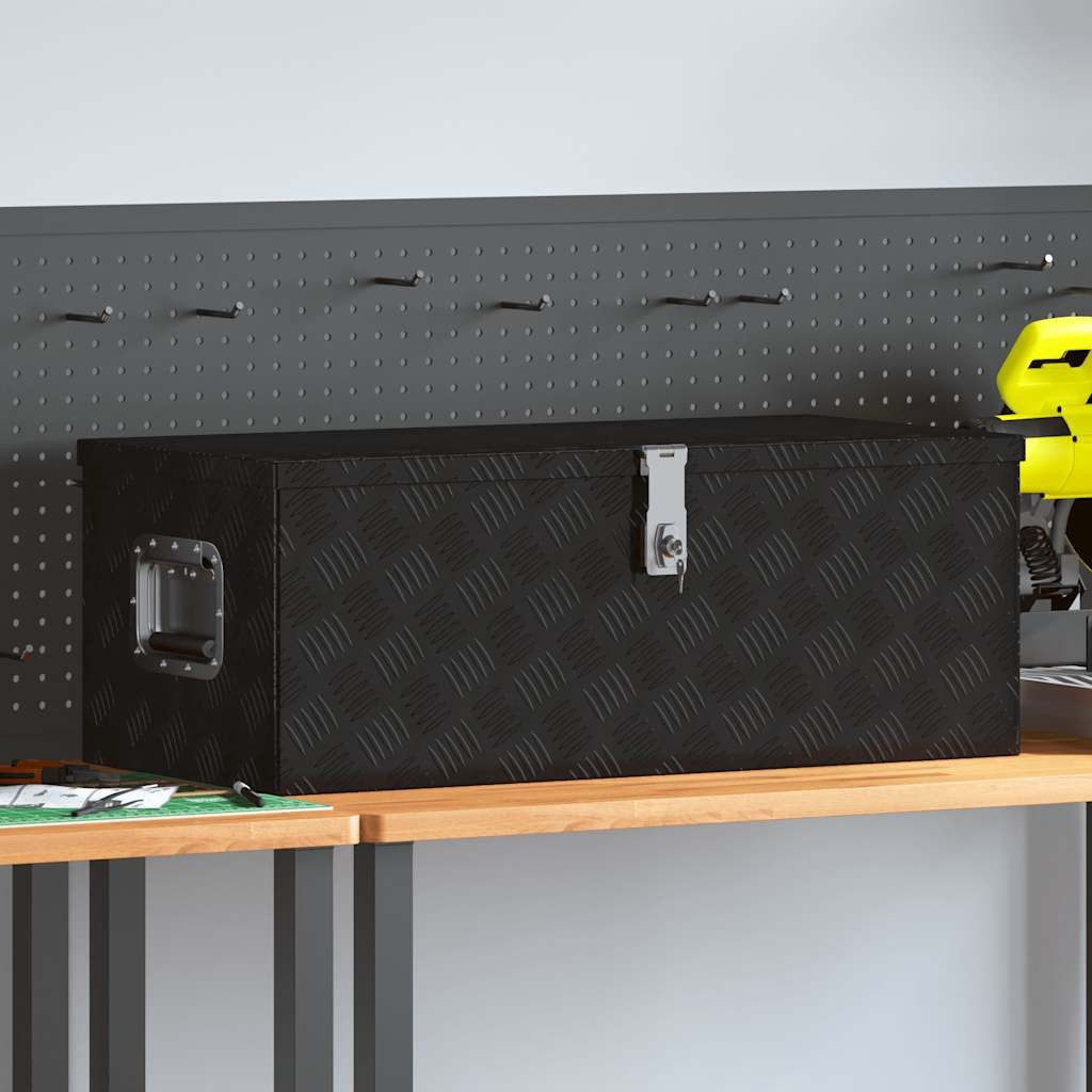 vidaXL Werkzeugbox Aufbewahrungsbox Schwarz 80x39x30 cm Aluminium (1 St)