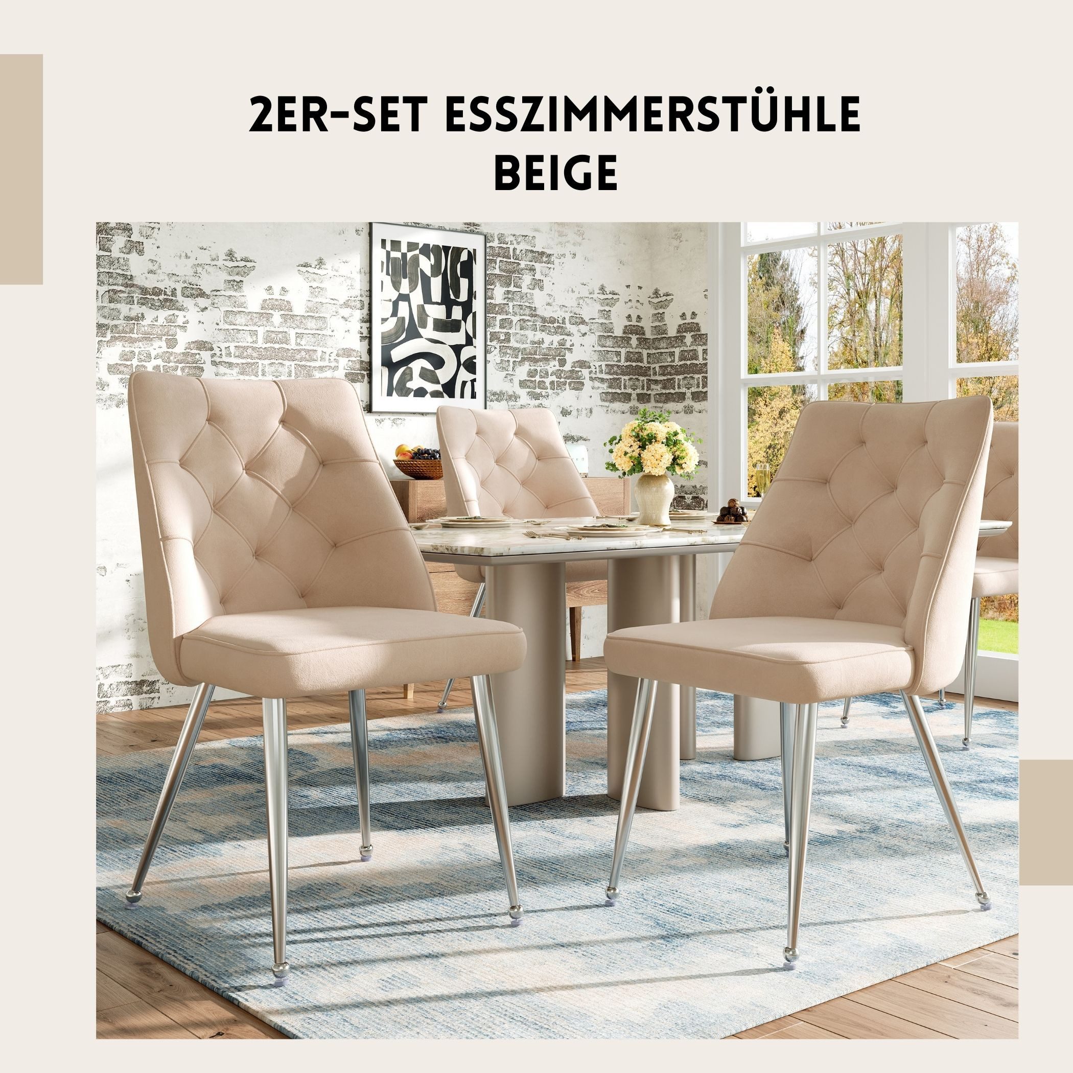 SeedWave Esszimmerstuhl 2er-Set, Hochwertiger Samtbezug, Ergonomische günstig online kaufen
