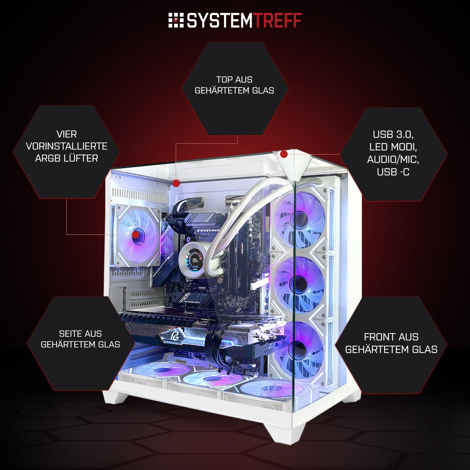 SYSTEMTREFF AMD Ryzen 9 9950X3D mit Nvidia GeForce RTX 5080 16GB Gaming-PC (AMD 9950X3D 9950X3D, Nvidia GeForce RTX 5080, 32 GB RAM, 2000 GB SSD, Wasserkühlung)