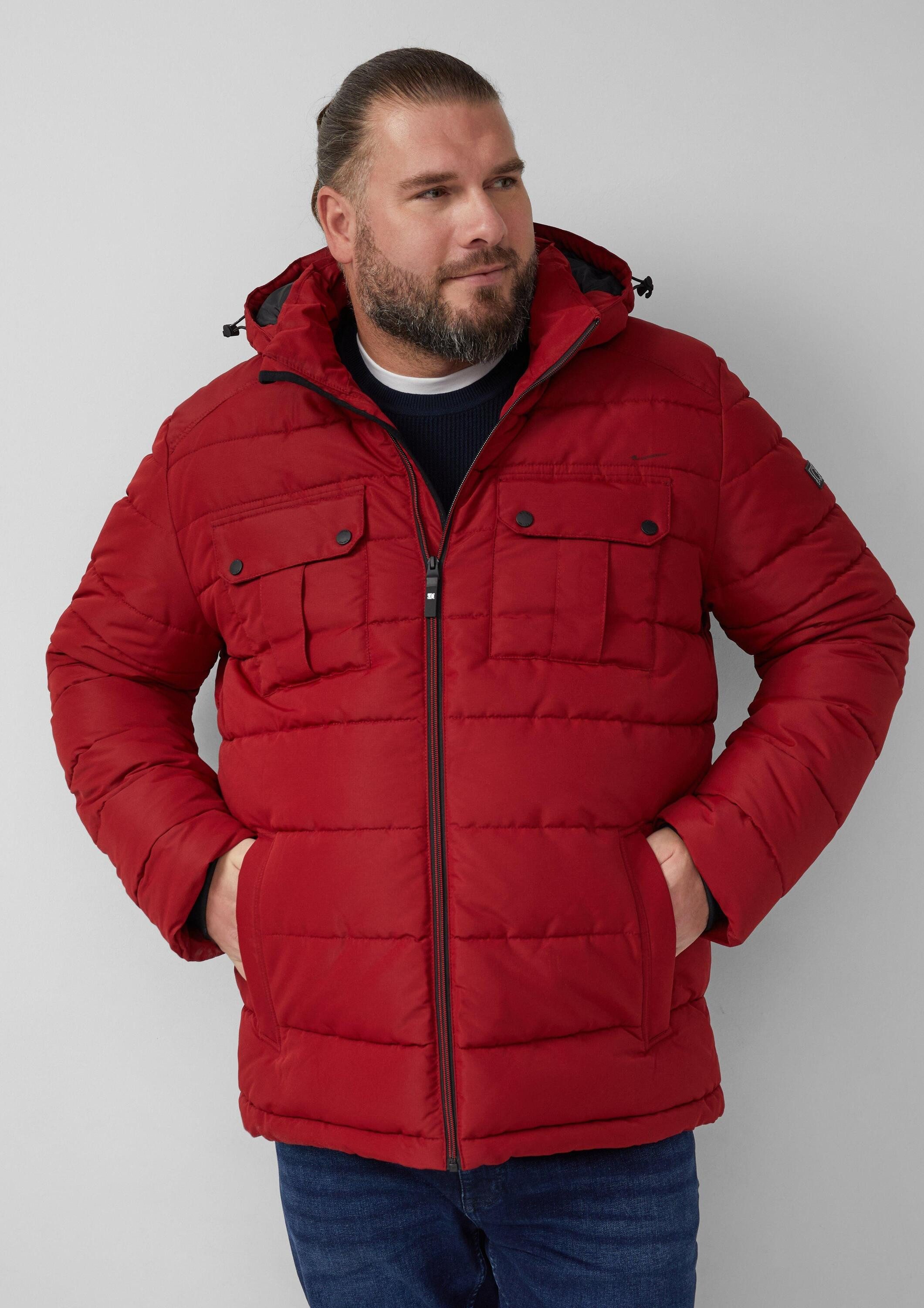 s.Oliver Winterjacke Outdoor-Jacke Sportive Puffer-Jacke mit abnehmbarer Kapuze