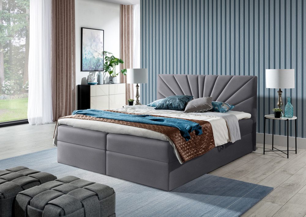 99rooms Boxspringbett Lazzaro (Schlafzimmerbett, Bett), mit Bonellfederkernmatratze und Topper, Bettkasten