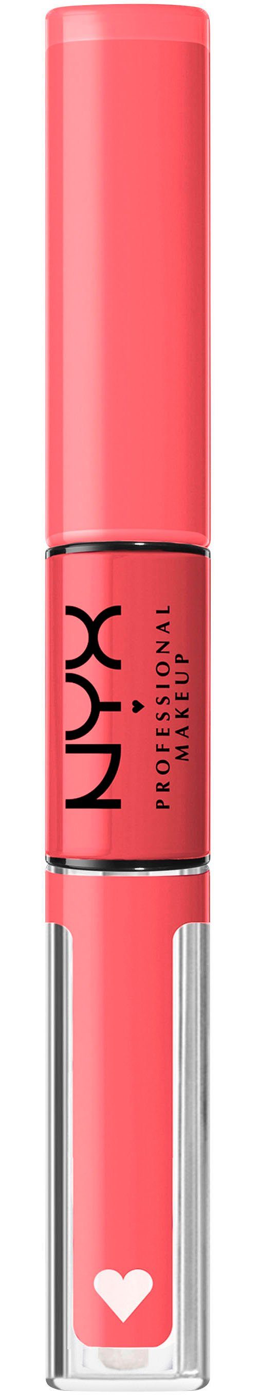 NYX Lippenstift Professional Shine Hustle Loud Born High Makeup Applikator geformtem Lip Shine, Auftrag mit SHLP01 präziser Pigment to