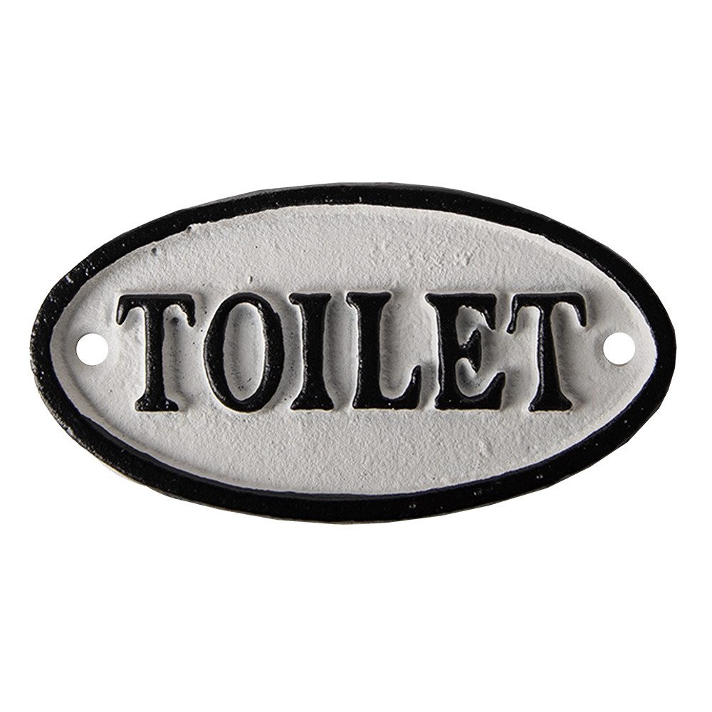 Clayre & Eef Metallschild Clayre & Eef Türschild WC Schild Toilet oval ca. 10 x 5 cm