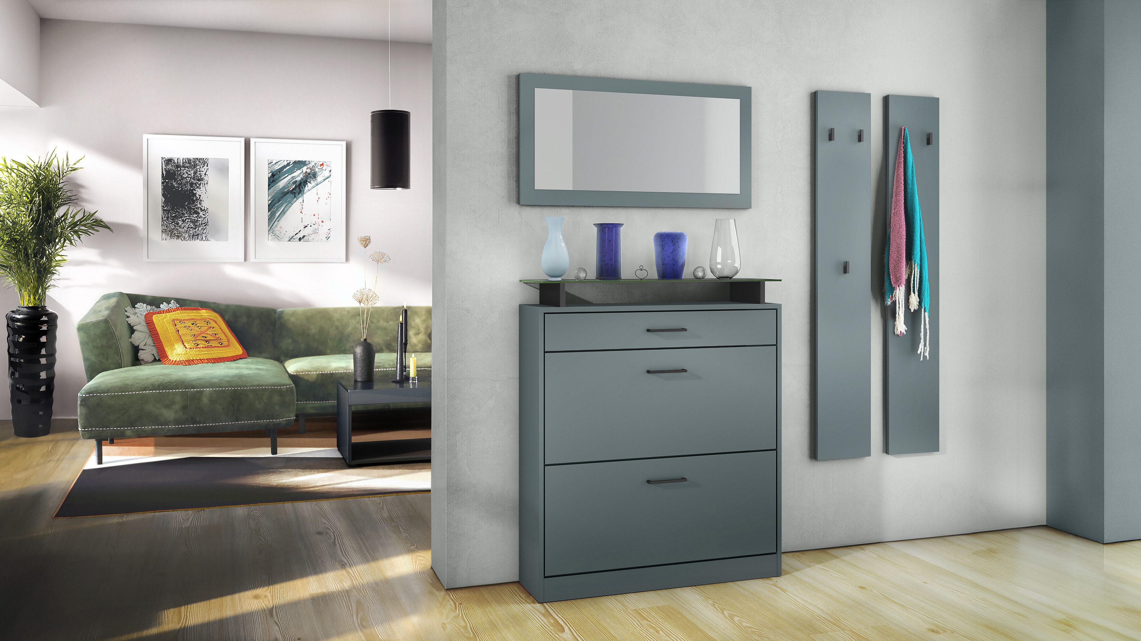 Vladon Garderoben-Set Enigma, (Flurgarderobe, bestehend aus 1 Schuhschrank, günstig online kaufen