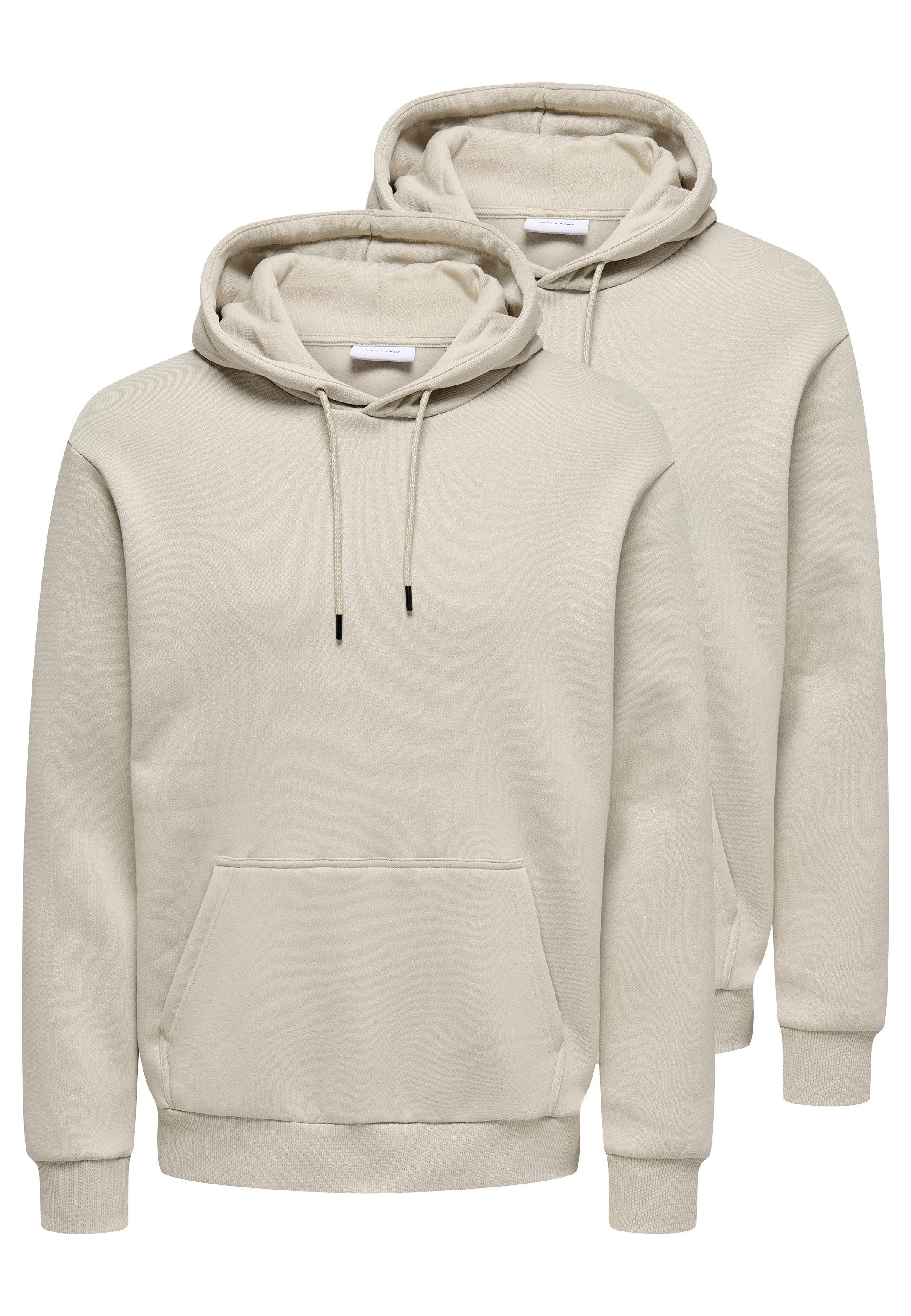 ONLY & SONS Hoodie 2er Pack Ceres (Spar-Set, 2-tlg) Sweatshirt / Hoodie - Baumwolle - Atmungsaktiv
