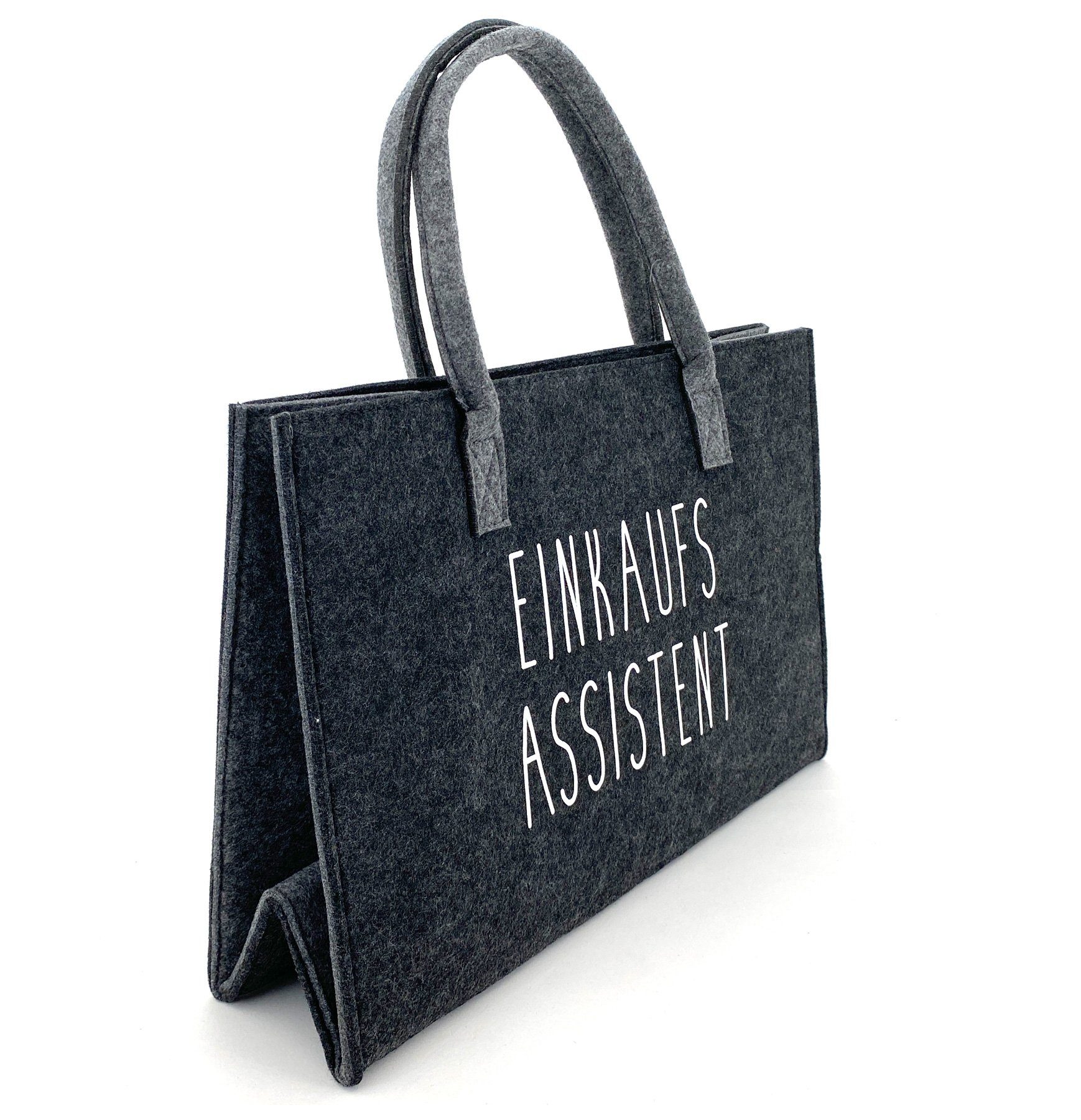 Einkaufsshopper Universal Filztasche Einkaufstasche Filz langlebig strapazierfähig - Shopper, Anthrazit Einkaufsassistent nachhaltig Henkel Tragetasche 