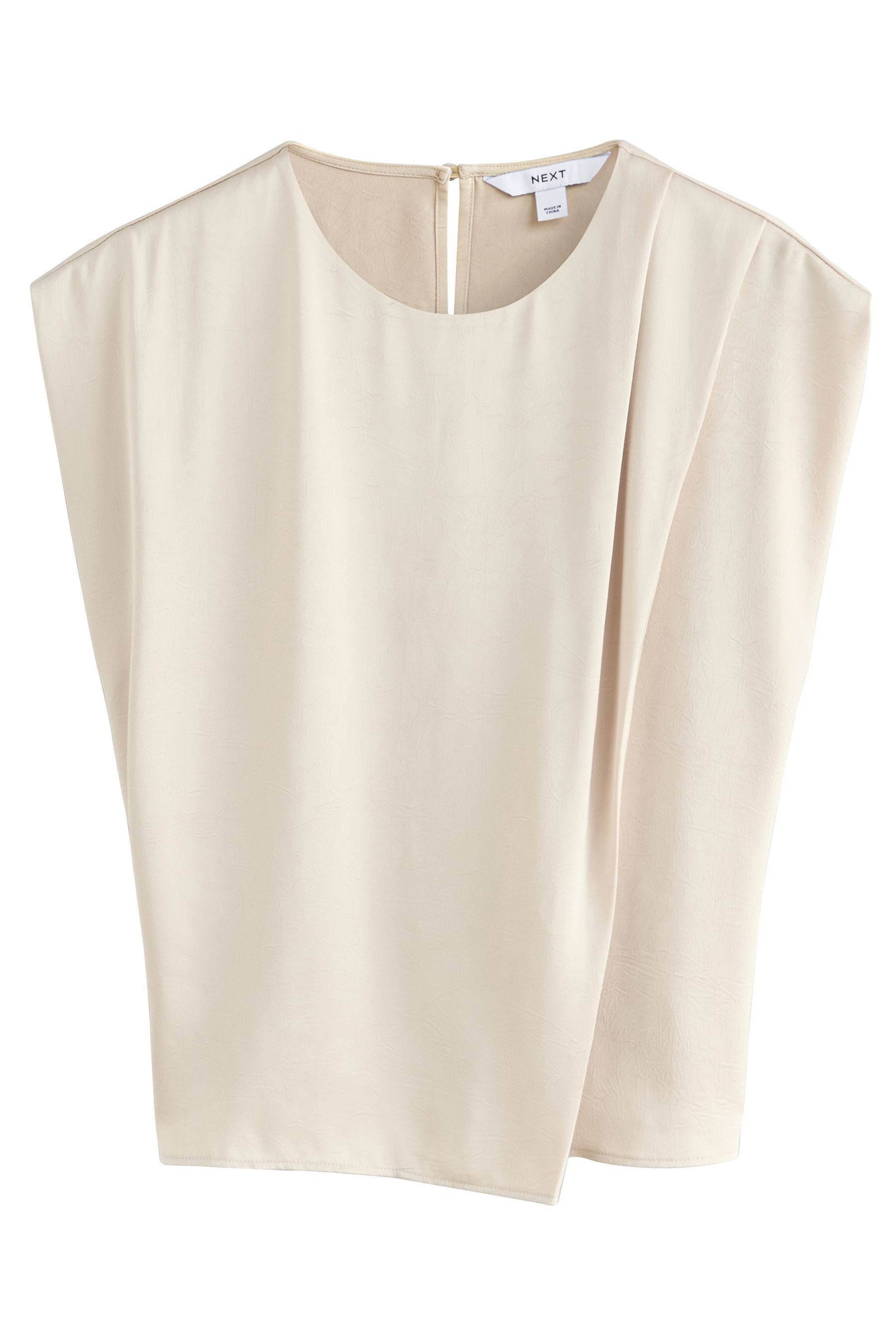 Next Blusentop Asymmetrisches Satin-Top in Knitteroptik günstig online kaufen