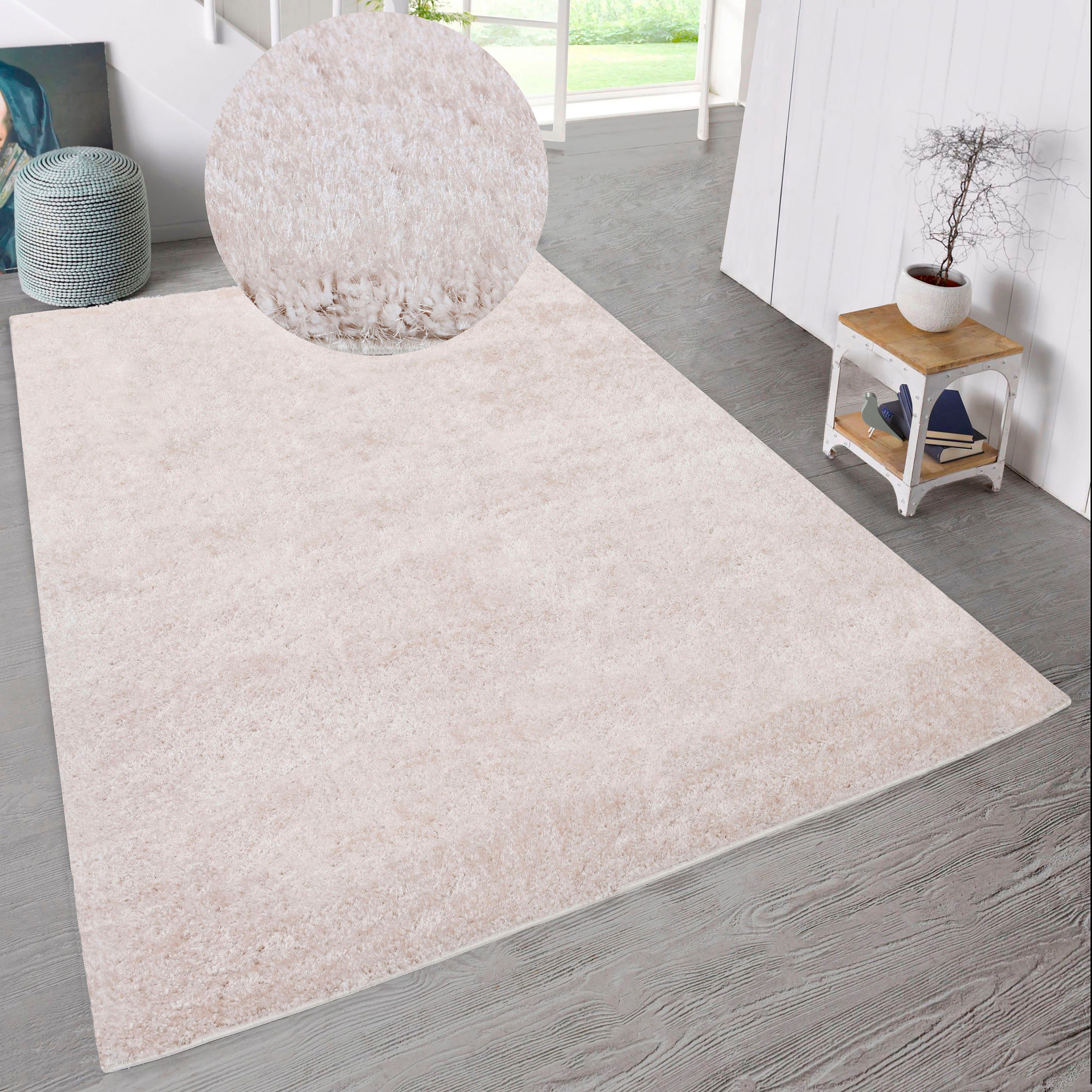 my home Hochflor-Teppich Malin, rechteckig, Höhe: günstig online kaufen