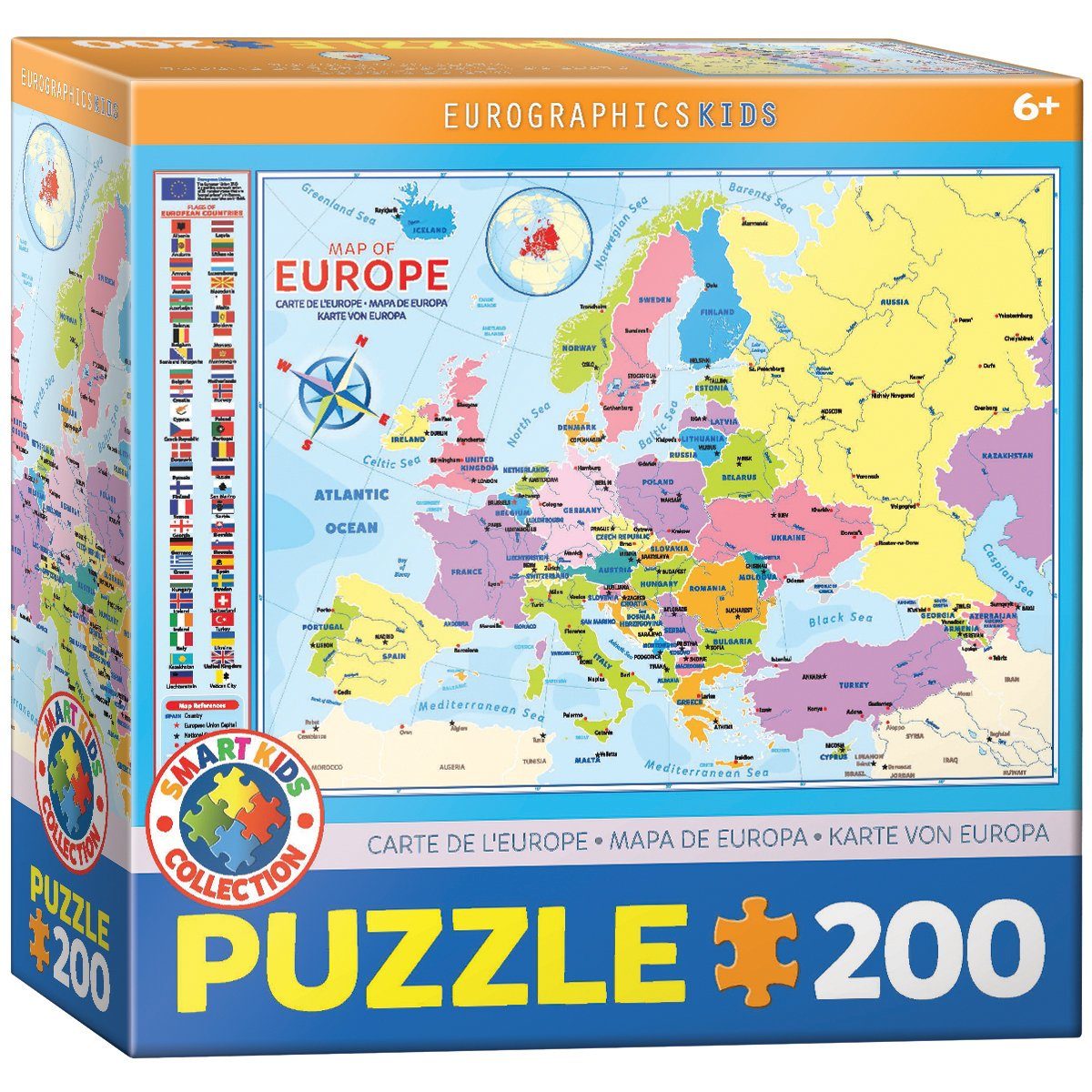 EUROGRAPHICS Puzzle »Karte von Europa 200 Teile Puzzle«, Puzzleteile