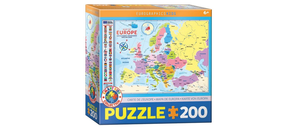 EUROGRAPHICS Puzzle »Karte von Europa 200 Teile Puzzle«, Puzzleteile