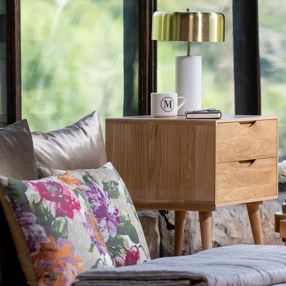 Mobello Nachttisch Primera Nachtschrank mit 2 Schubladen, Softclose & Skand günstig online kaufen