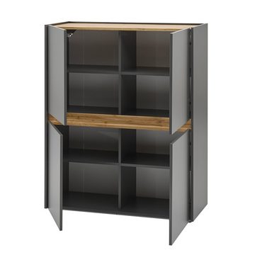 Lomadox Highboard CRISP-61, Wotan Eiche Nb. 120/100/40 cm