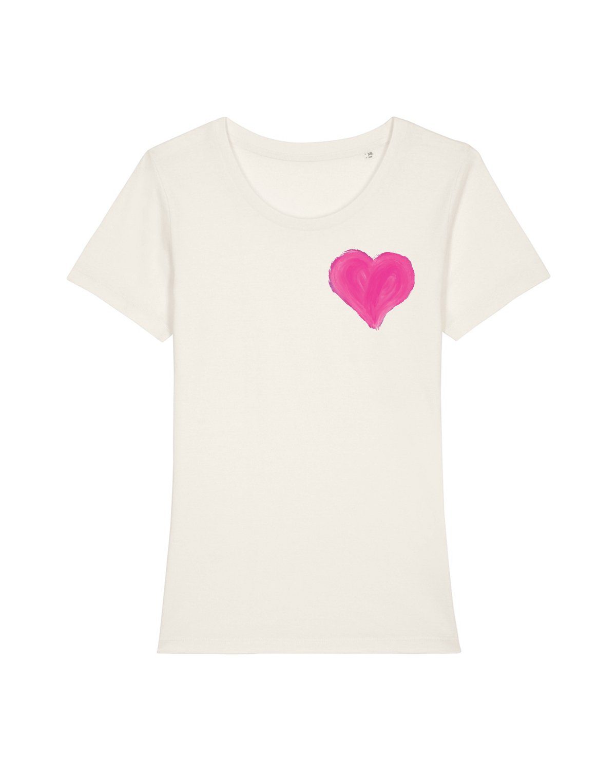 wat? Apparel Heart weiß Print-Shirt Pink vintage (1-tlg)