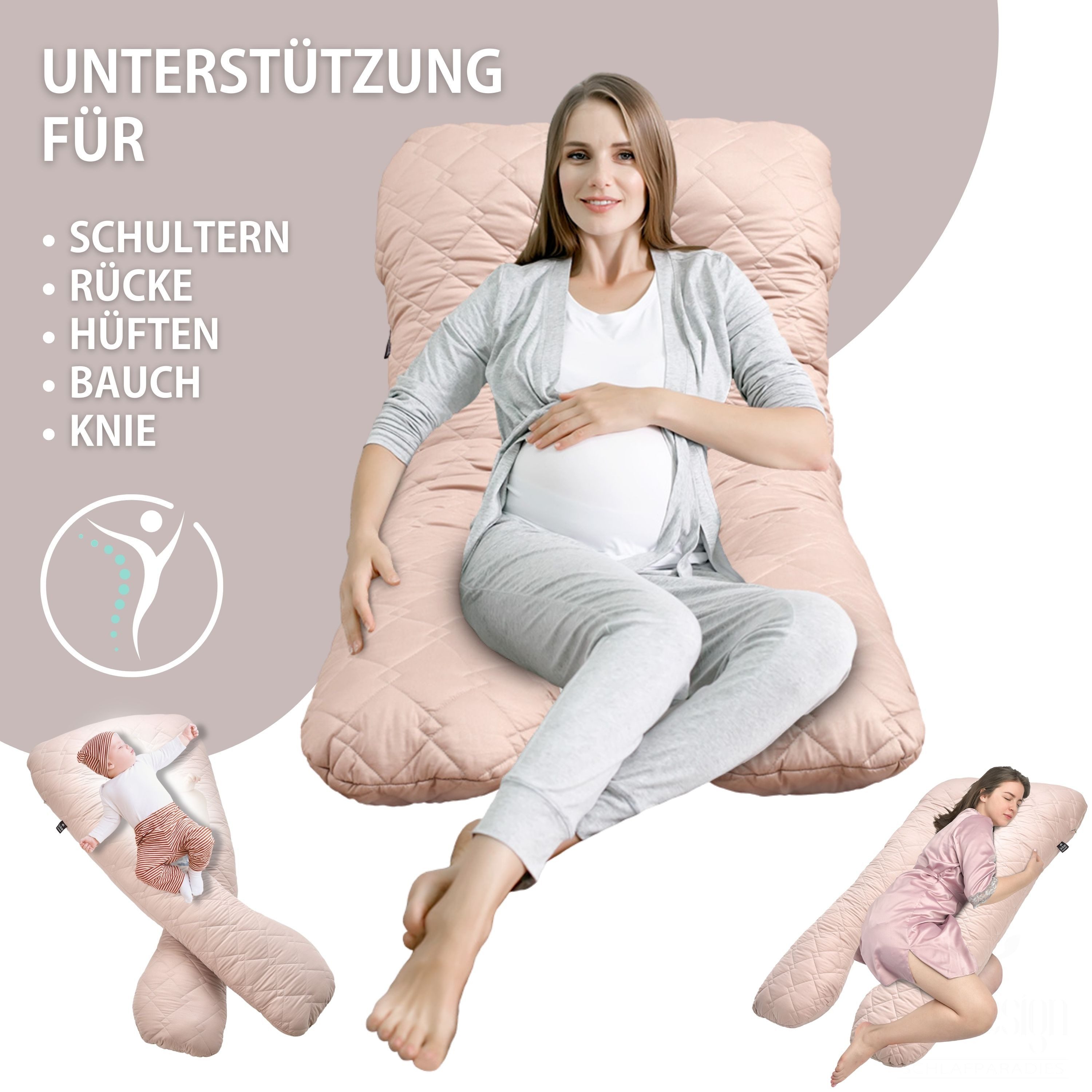 SEI Design Stillkissen Seitenschläferkissen Bodypillow Beige - Körperkissen günstig online kaufen
