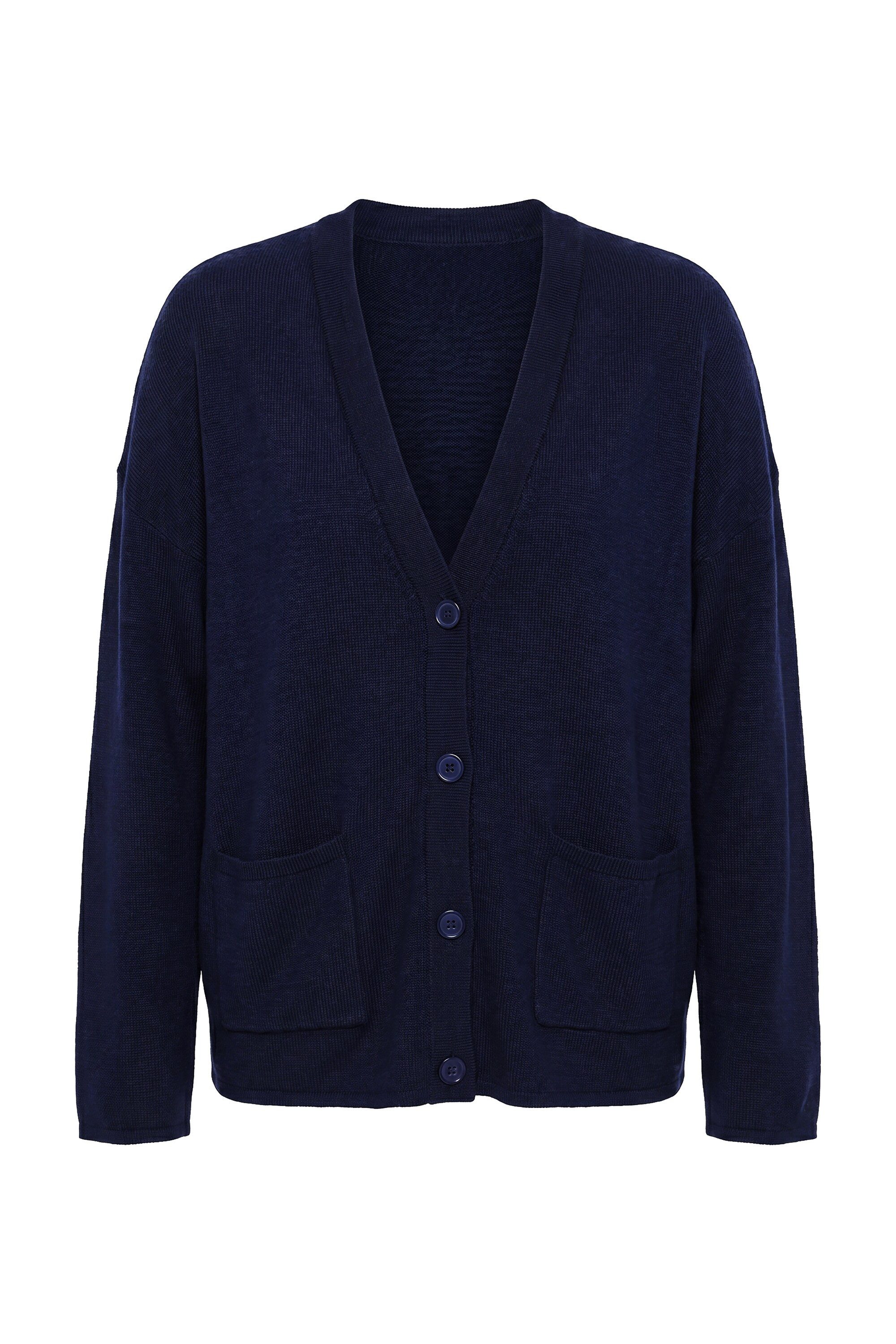 Strickjacke Strickjacke Boxy Fit weiter Langarm