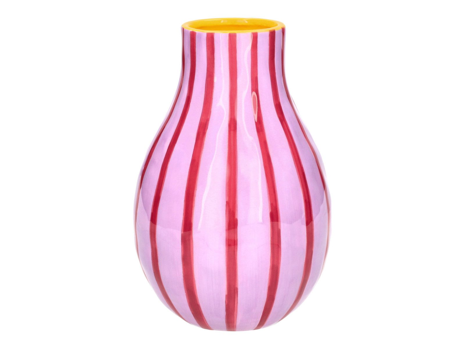 Giftcompany Dekovase Artisan Vase gestreift L lila/pink 15,6cm (Vasen)