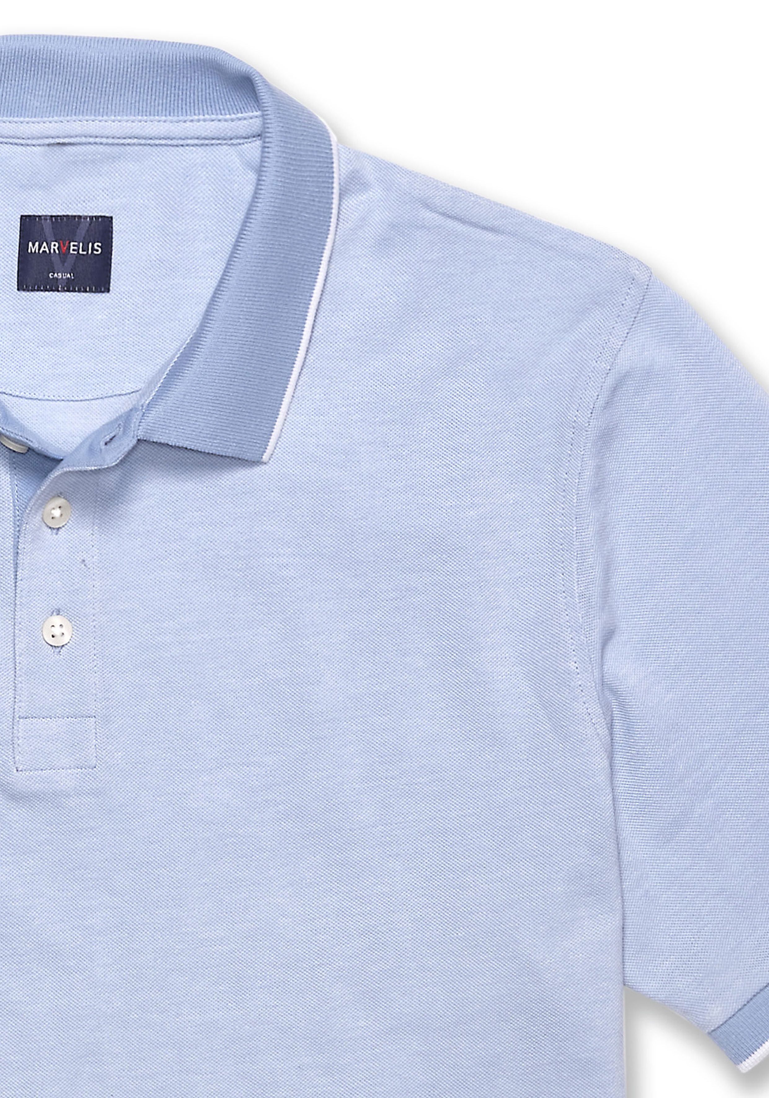 MARVELIS Poloshirt meliert, leicht tailliert